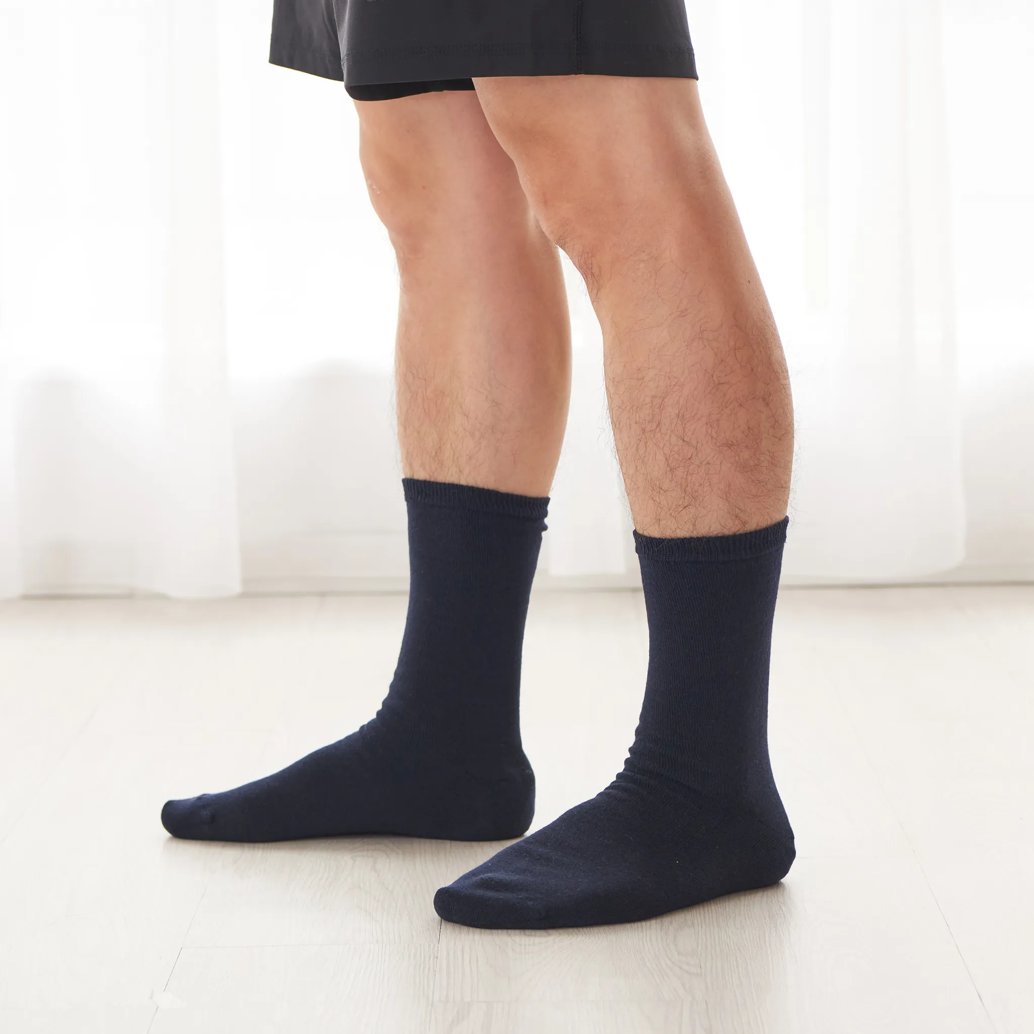 Men's Smooth Heel Socks (double-layered wool blend) - Wear mouth short type - 699