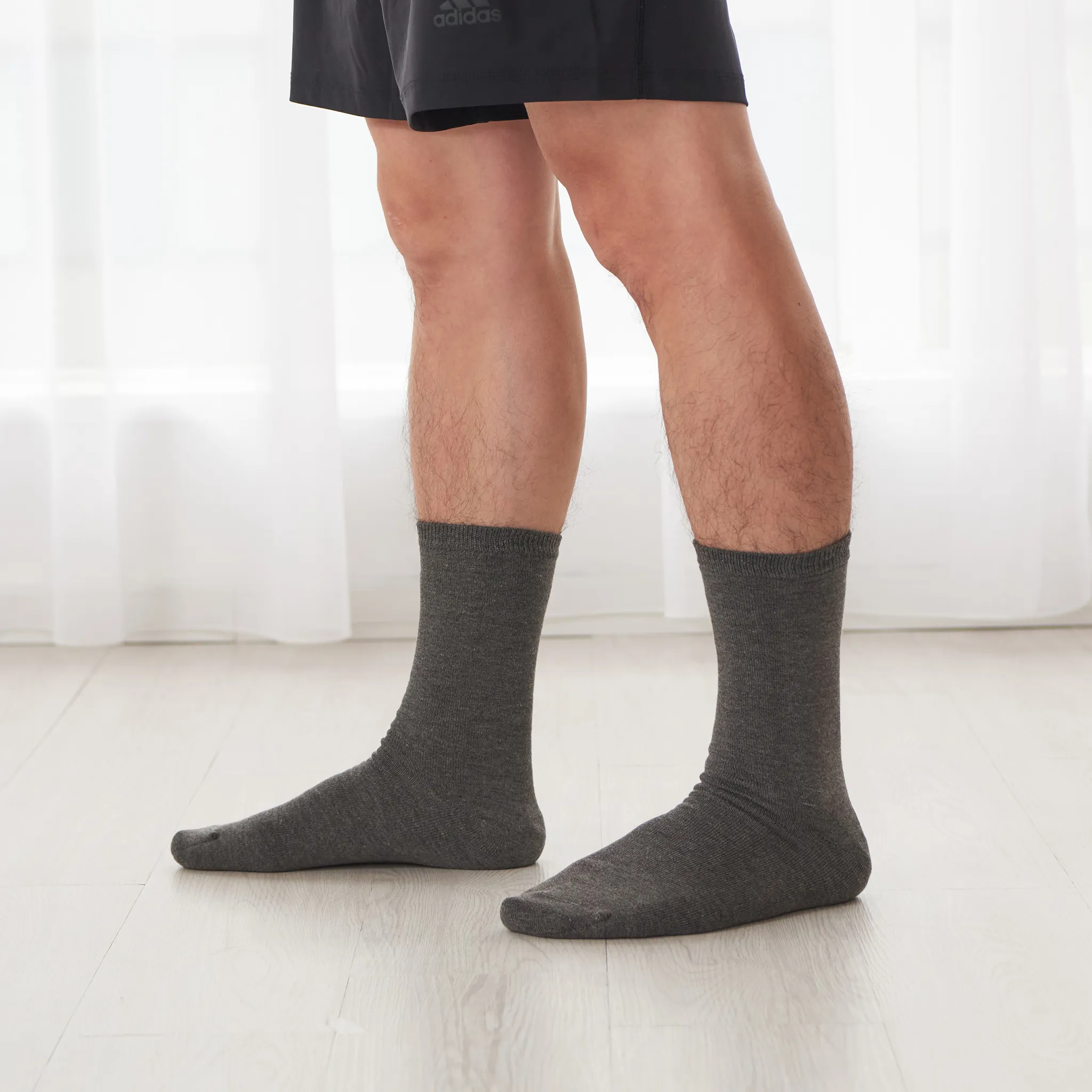 Men's Smooth Heel Socks (double-layered wool blend) - Wear mouth short type - 699