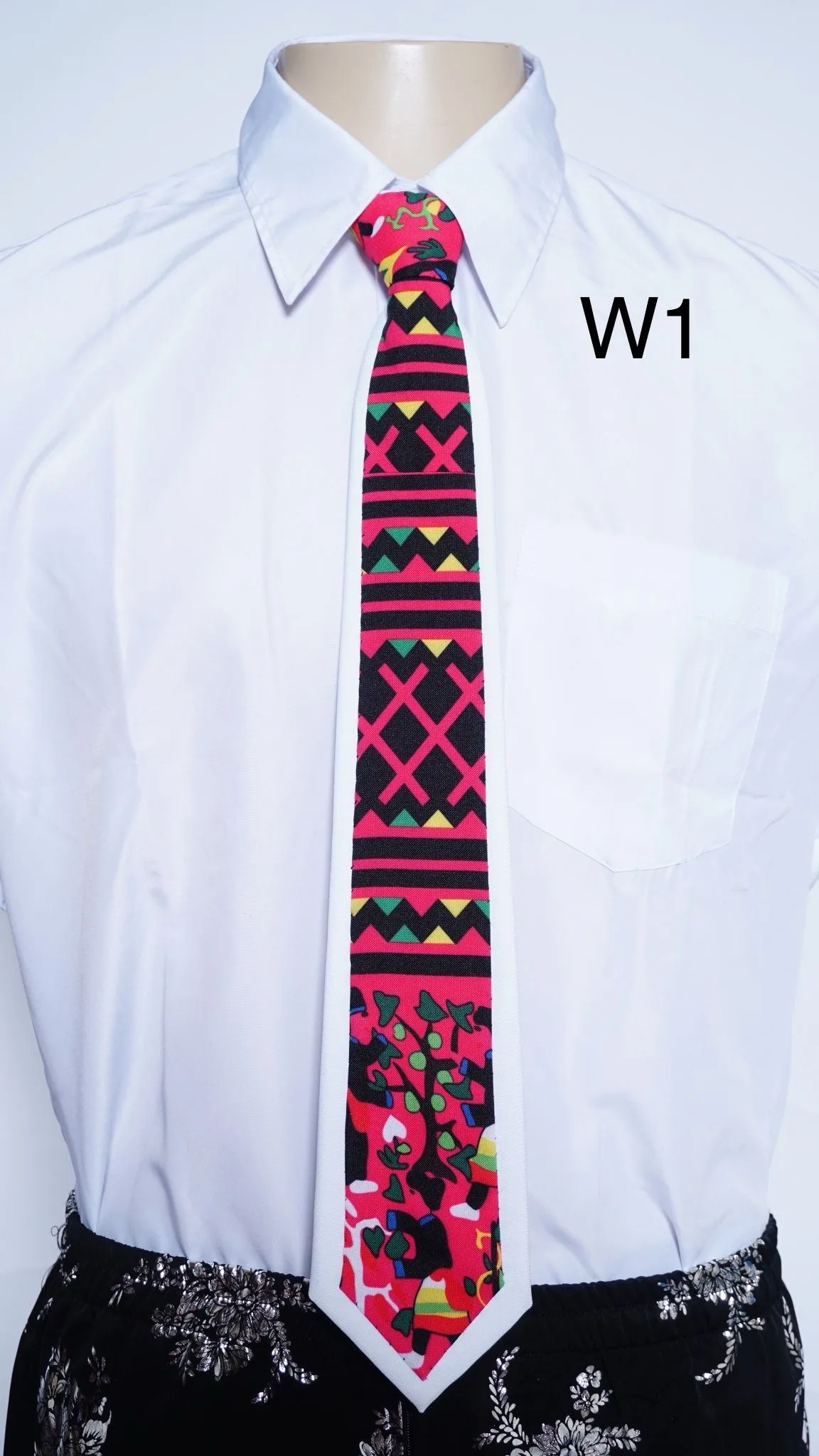 Men's Tie White Printed