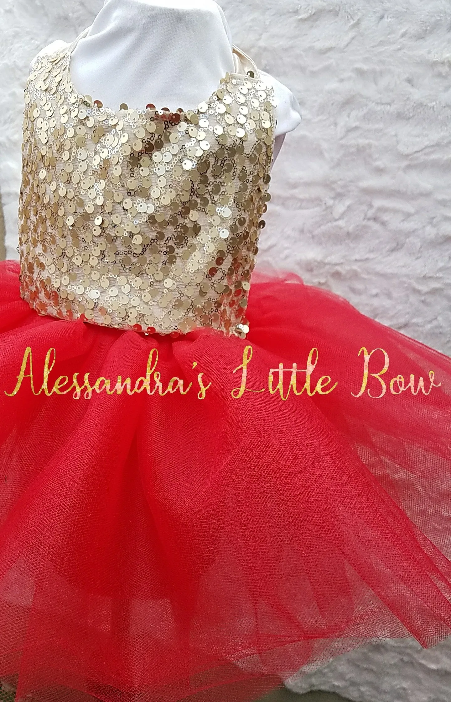 Milani Romper in Red and gold sequins