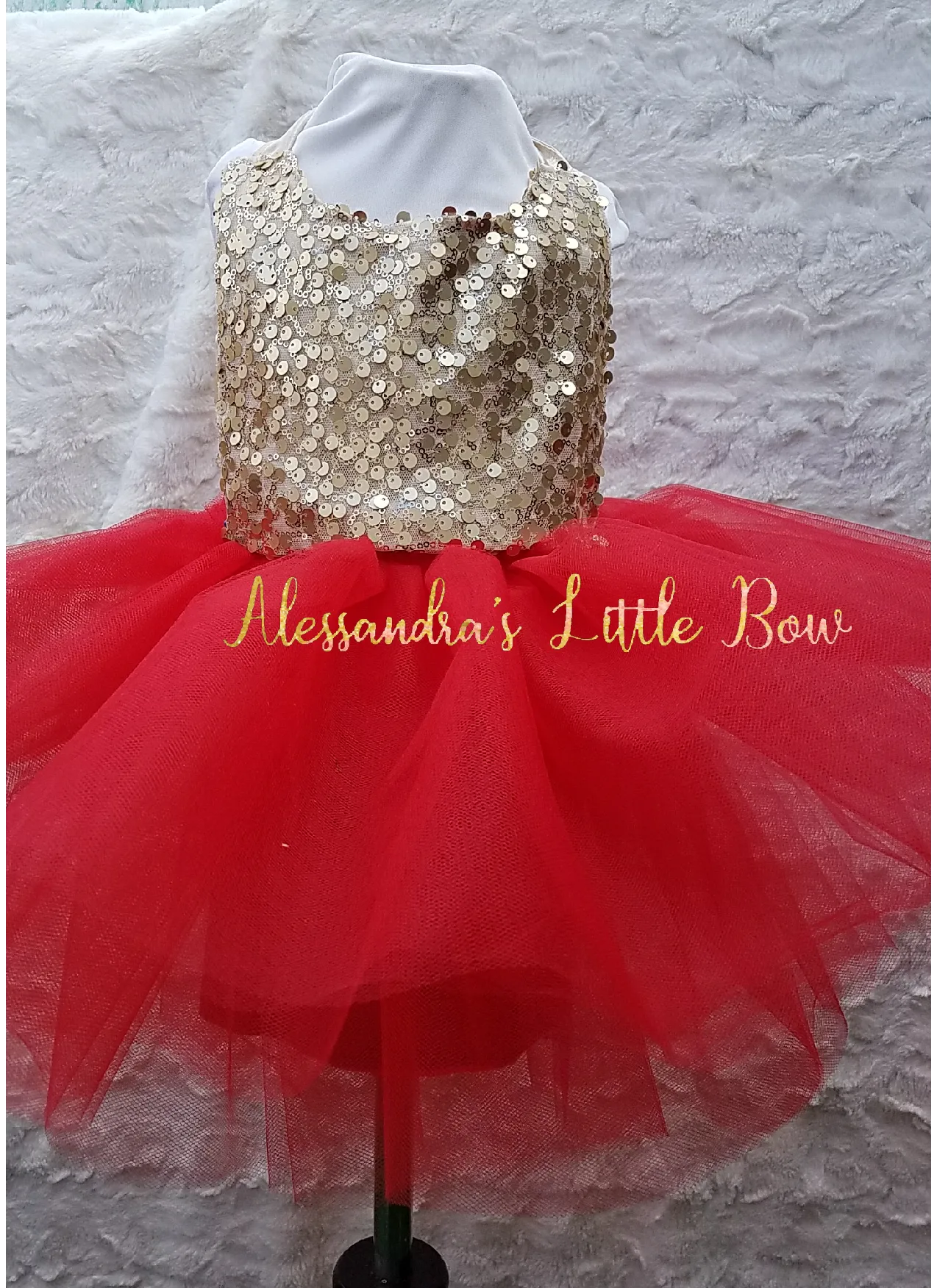 Milani Romper in Red and gold sequins