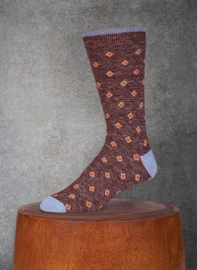 Mélange Diamonds Sock in Burgundy