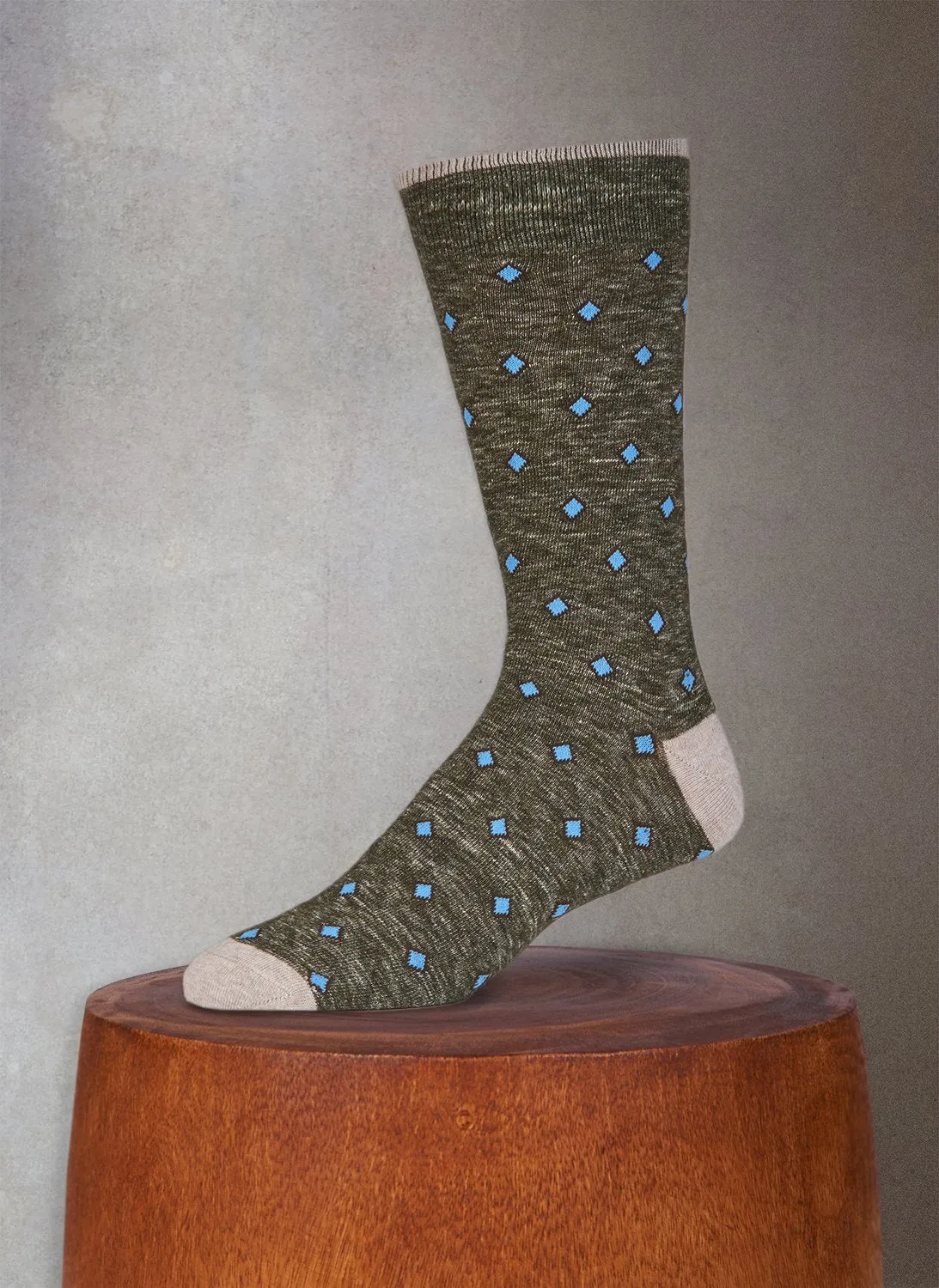 Mélange Diamonds Sock in Olive