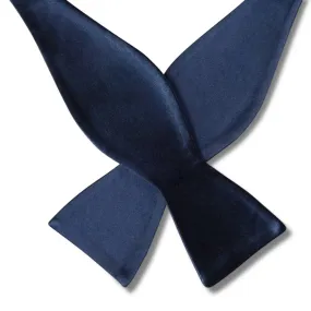 Navy Blue Silk Self-Tie Bow Tie