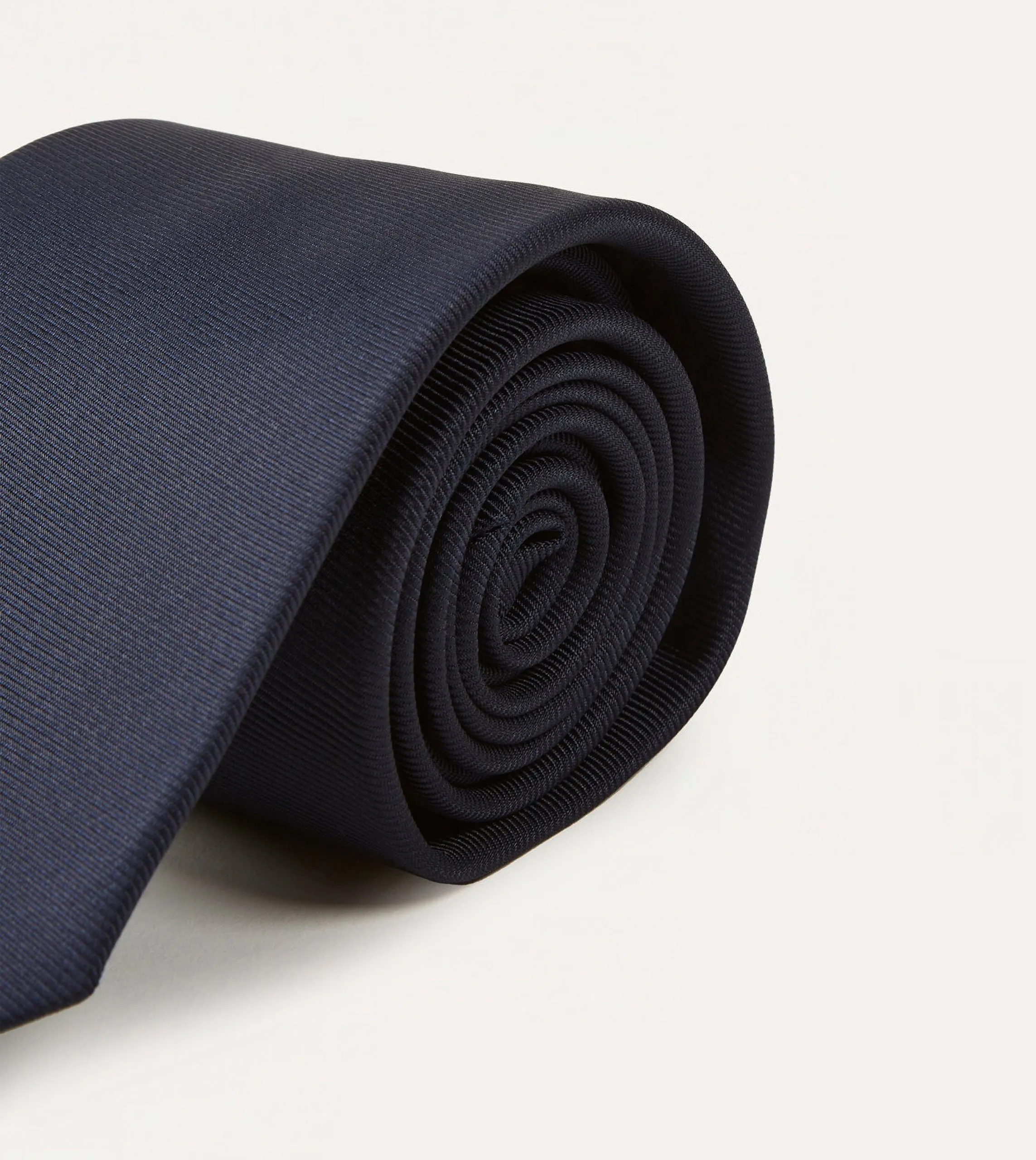 Navy Silk Twill Tipped Tie