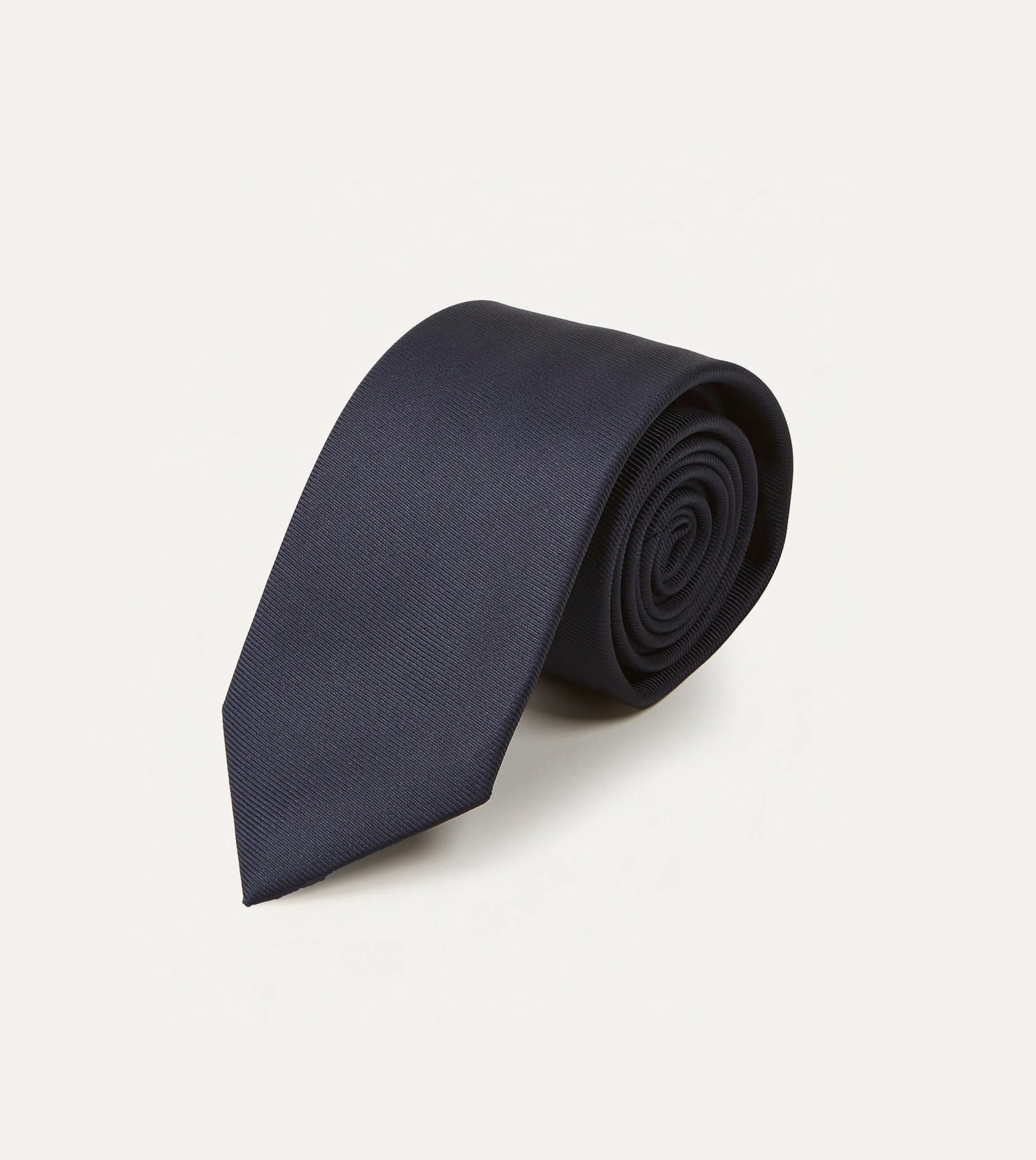 Navy Silk Twill Tipped Tie