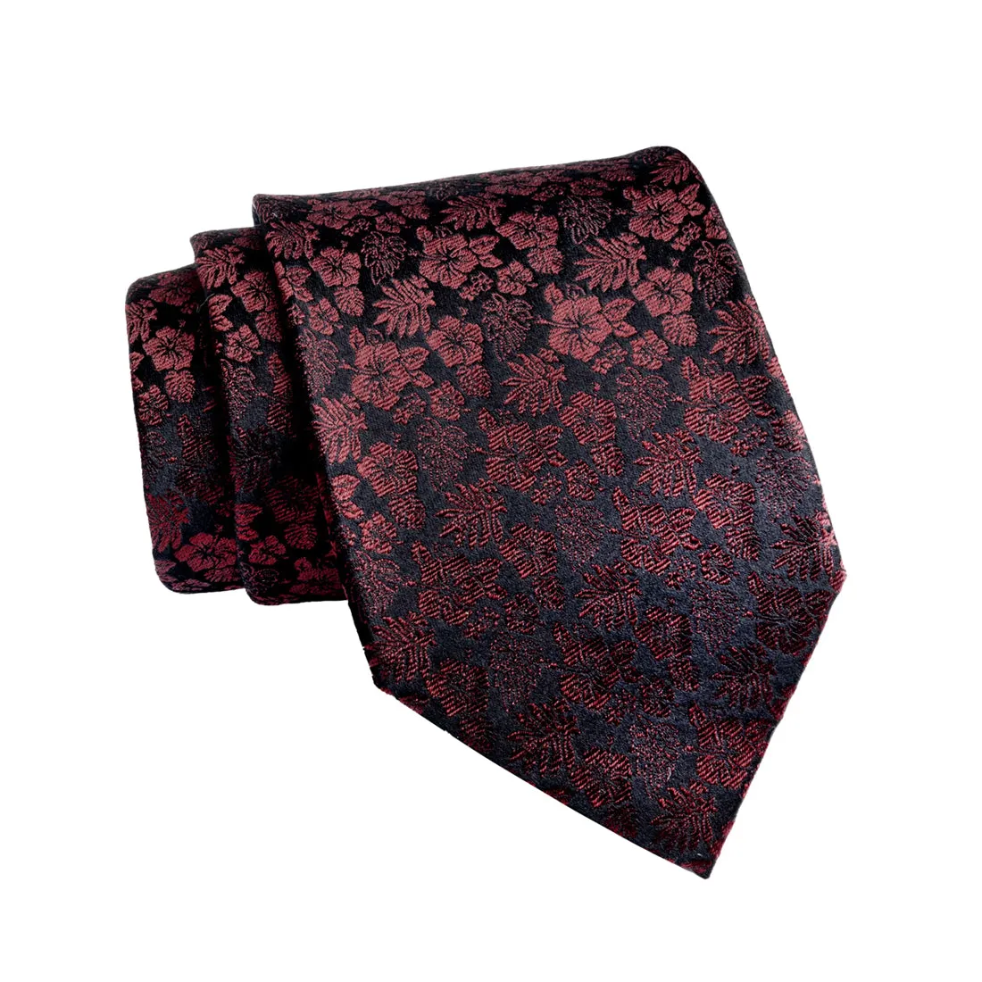 New Bedford Floral Silk Tie, Black / Red