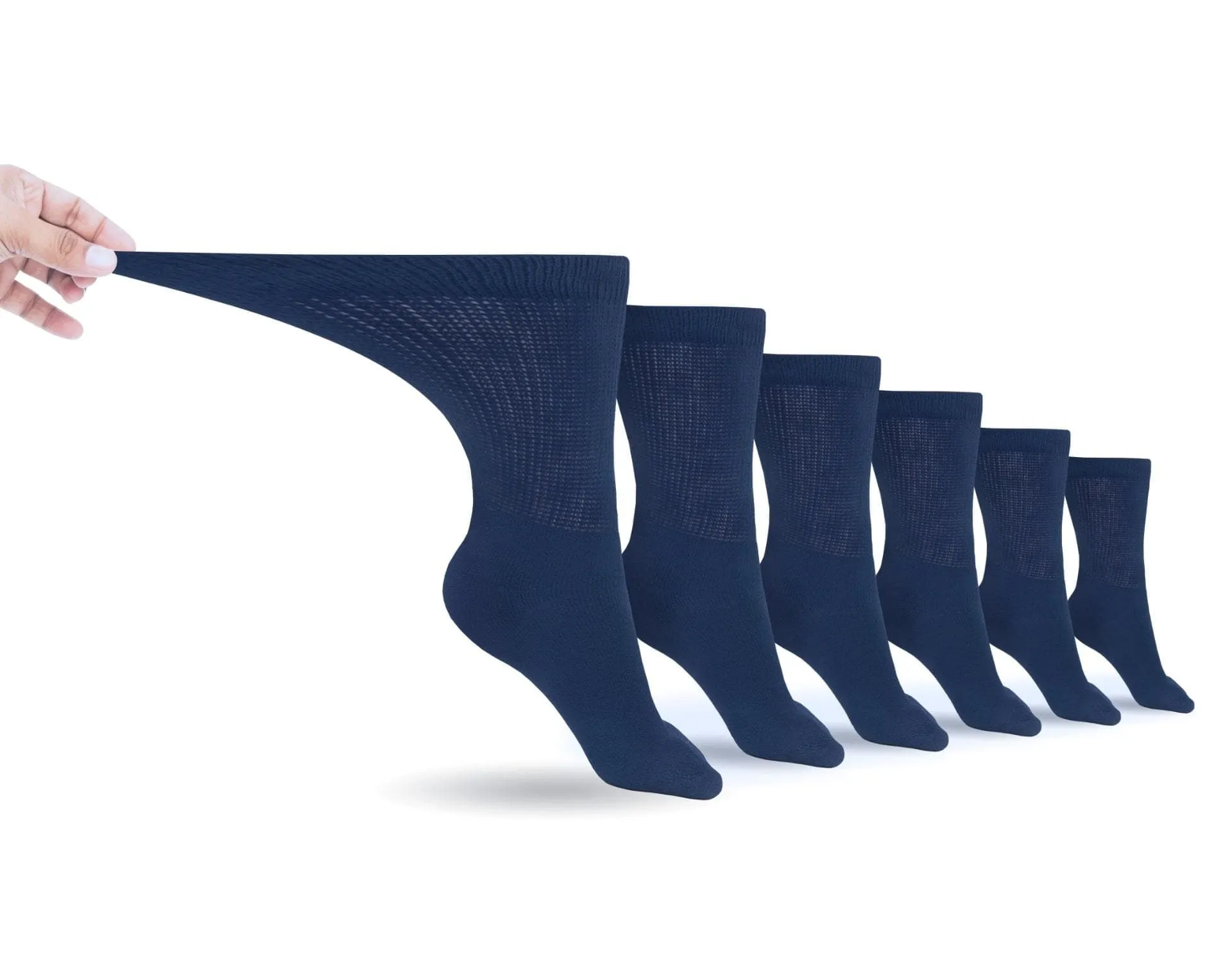 Non-binding Cotton Diabetic Crew Socks (6-pair Pack)