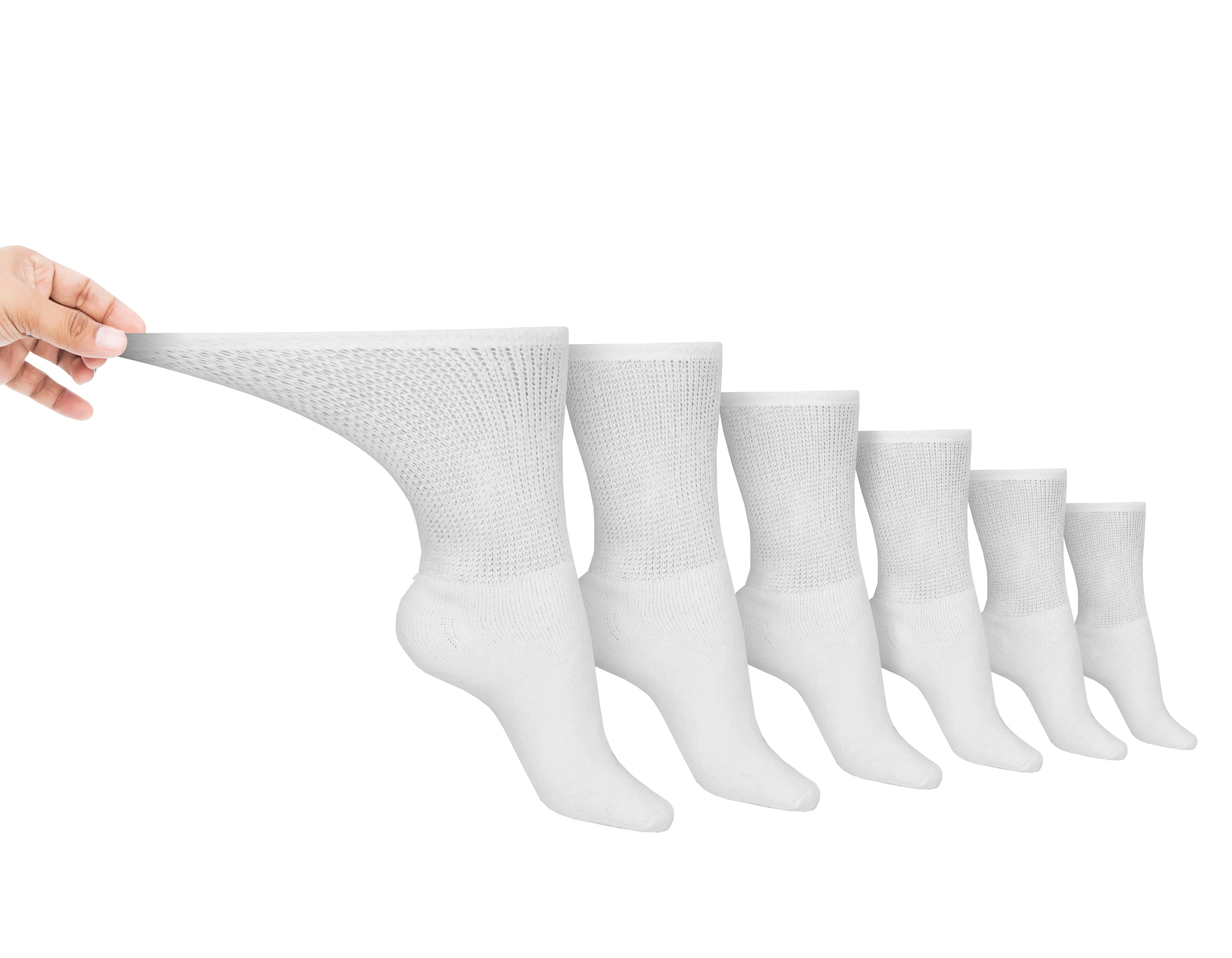 Non-binding Cotton Diabetic Crew Socks (6-pair Pack)