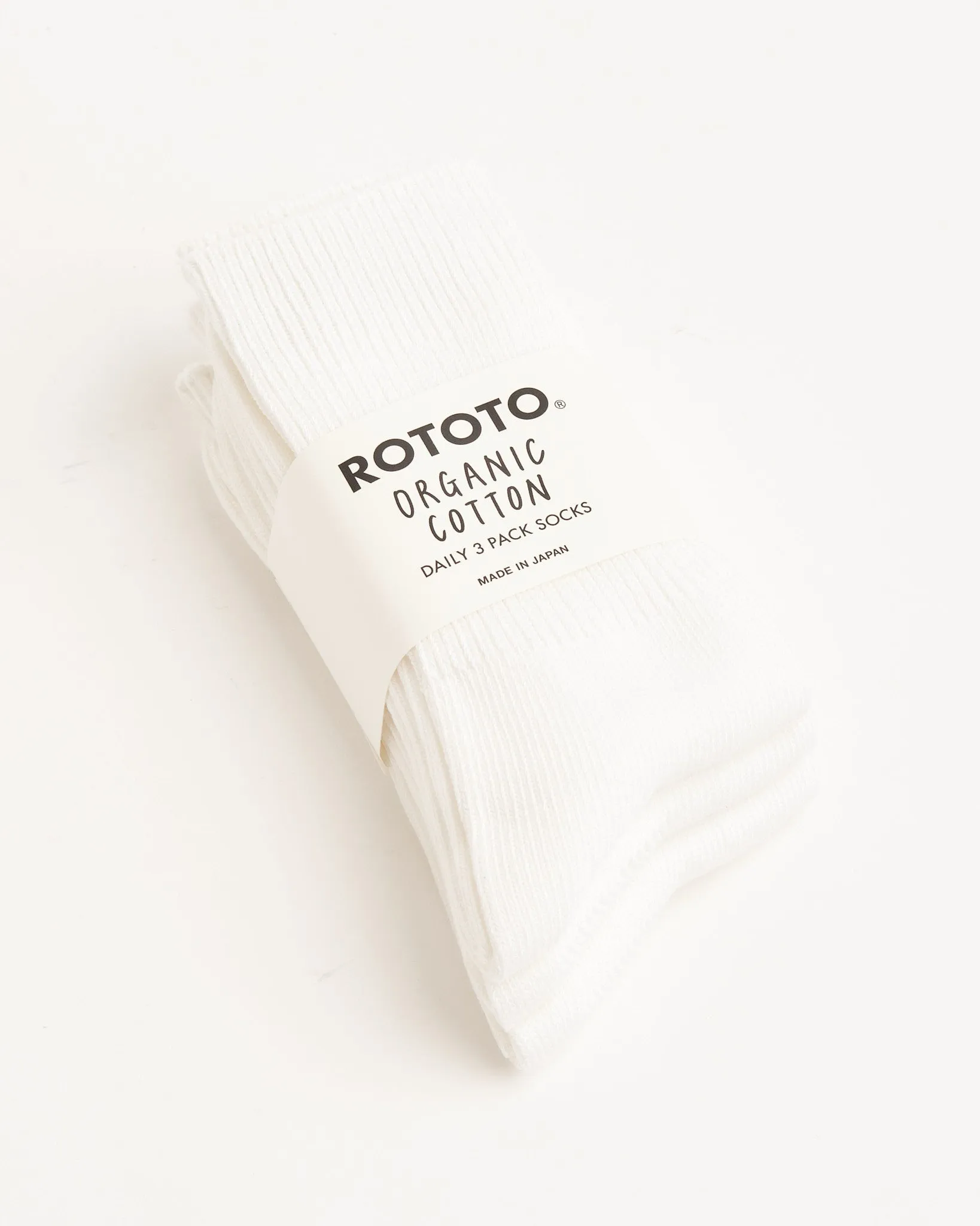 Organic Daily 3 Pack Crew Socks White