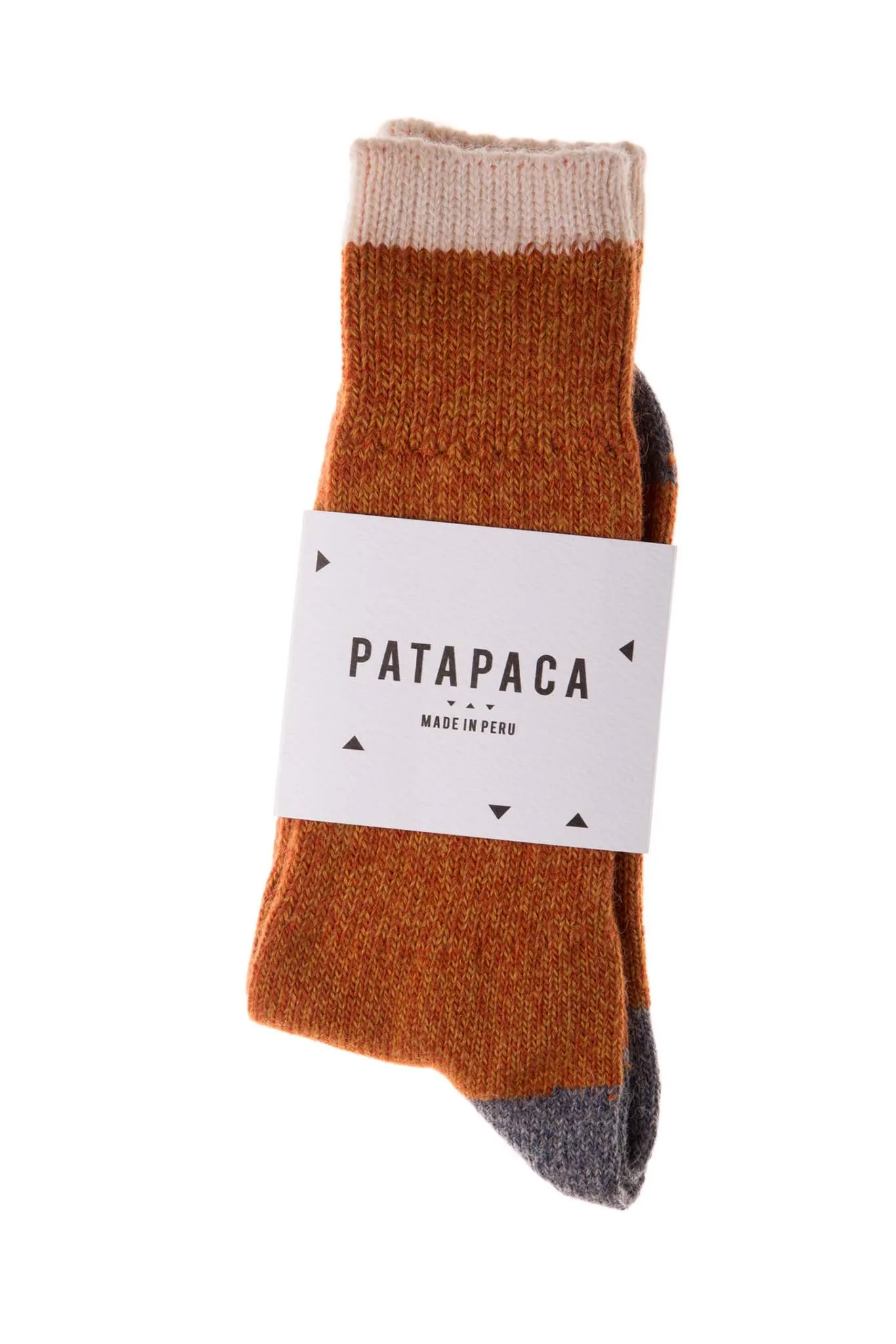 Pata Paca Socks - Melange Orange   Grey