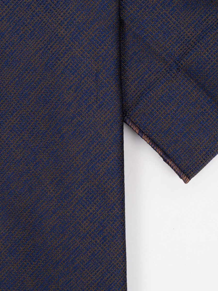 Peiro Butti Tie with Pocket Square Blue with Brown Weaved PBTPS043