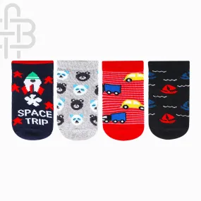 Poochie Baby Socks with Cute Prints - Pack Of 4