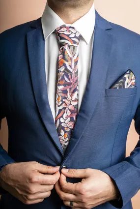 Protea Navy Tie