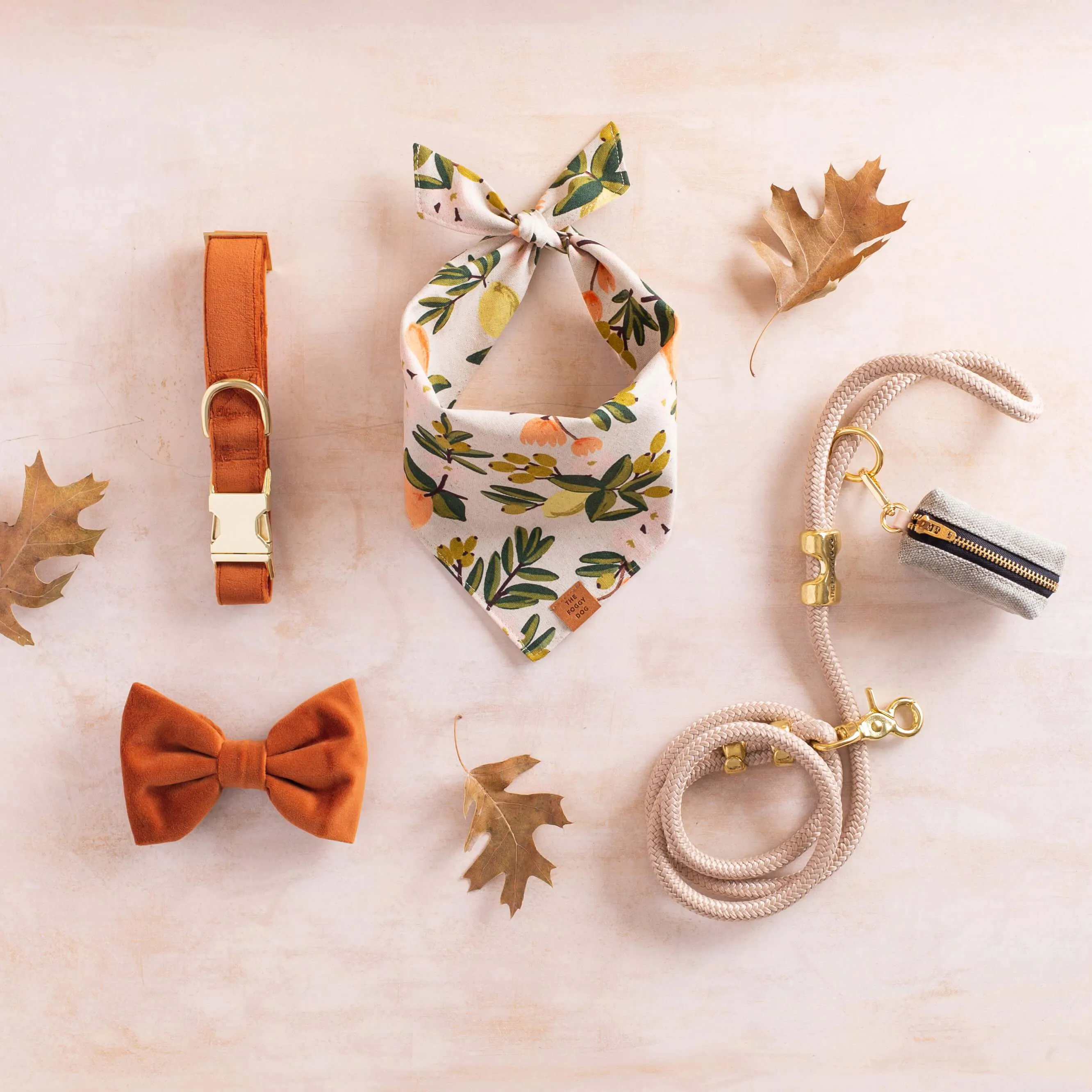 Pumpkin Velvet Dog Bow Tie