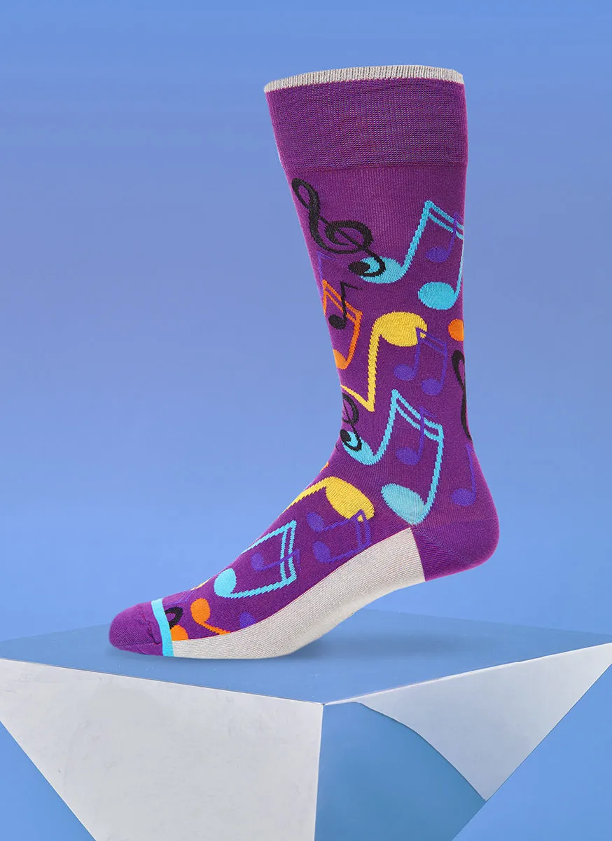 "Music To My Ears" Sock in Purple