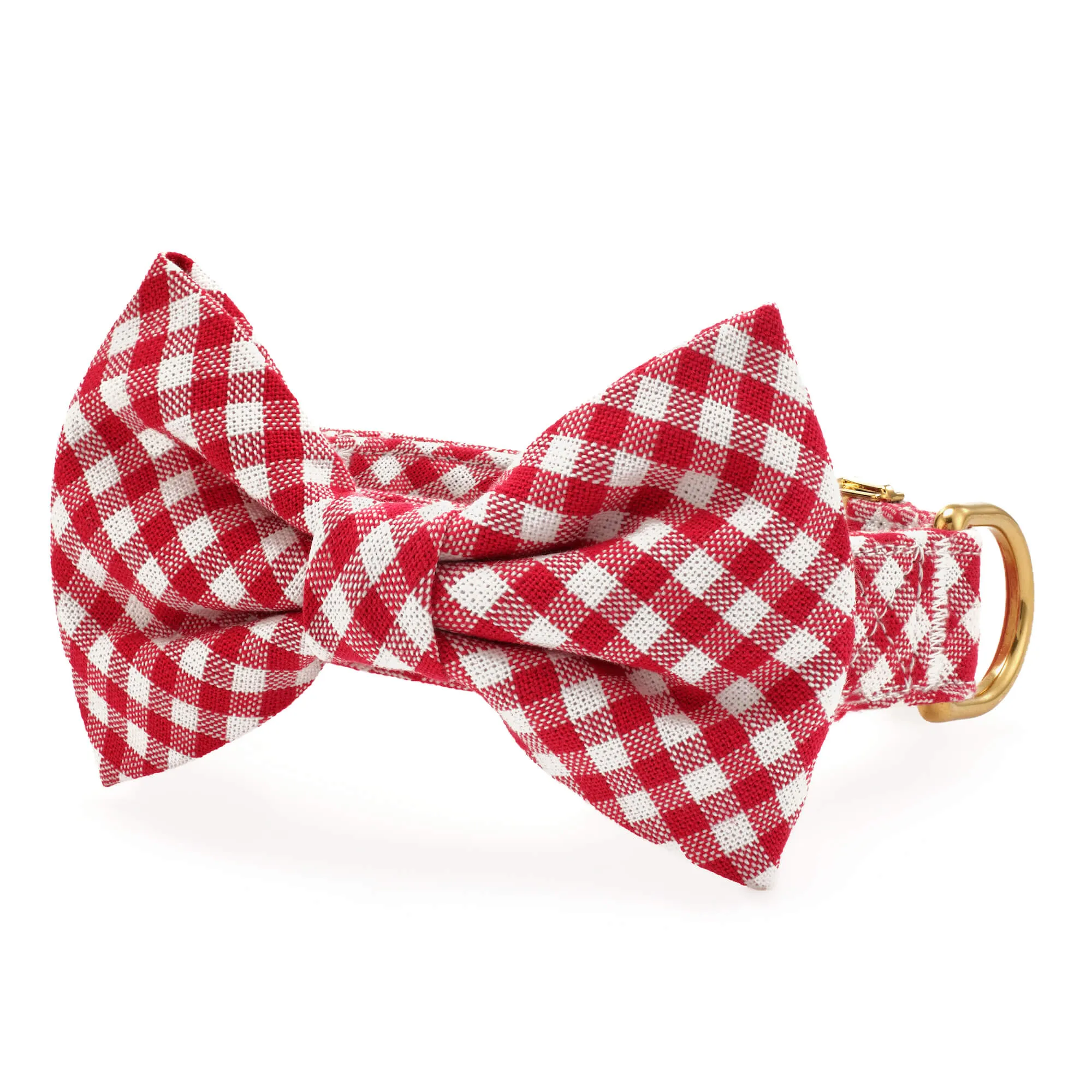 Red Gingham Bow Tie Collar