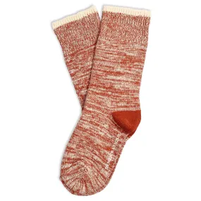 Relax Twister Knit Melange Socks Burnt Rust / Off White