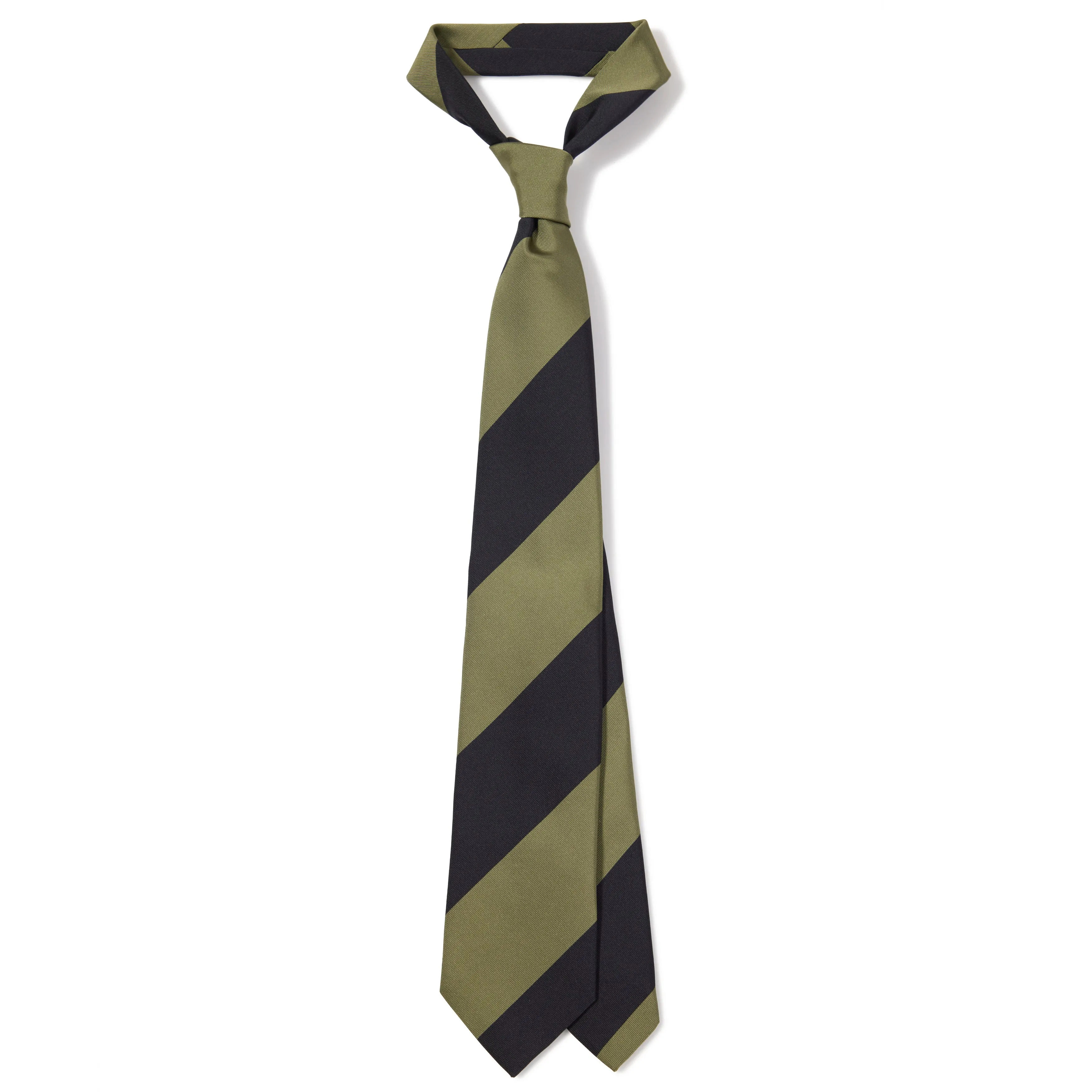 Silk Cotton Block Stripe Tipped Tie