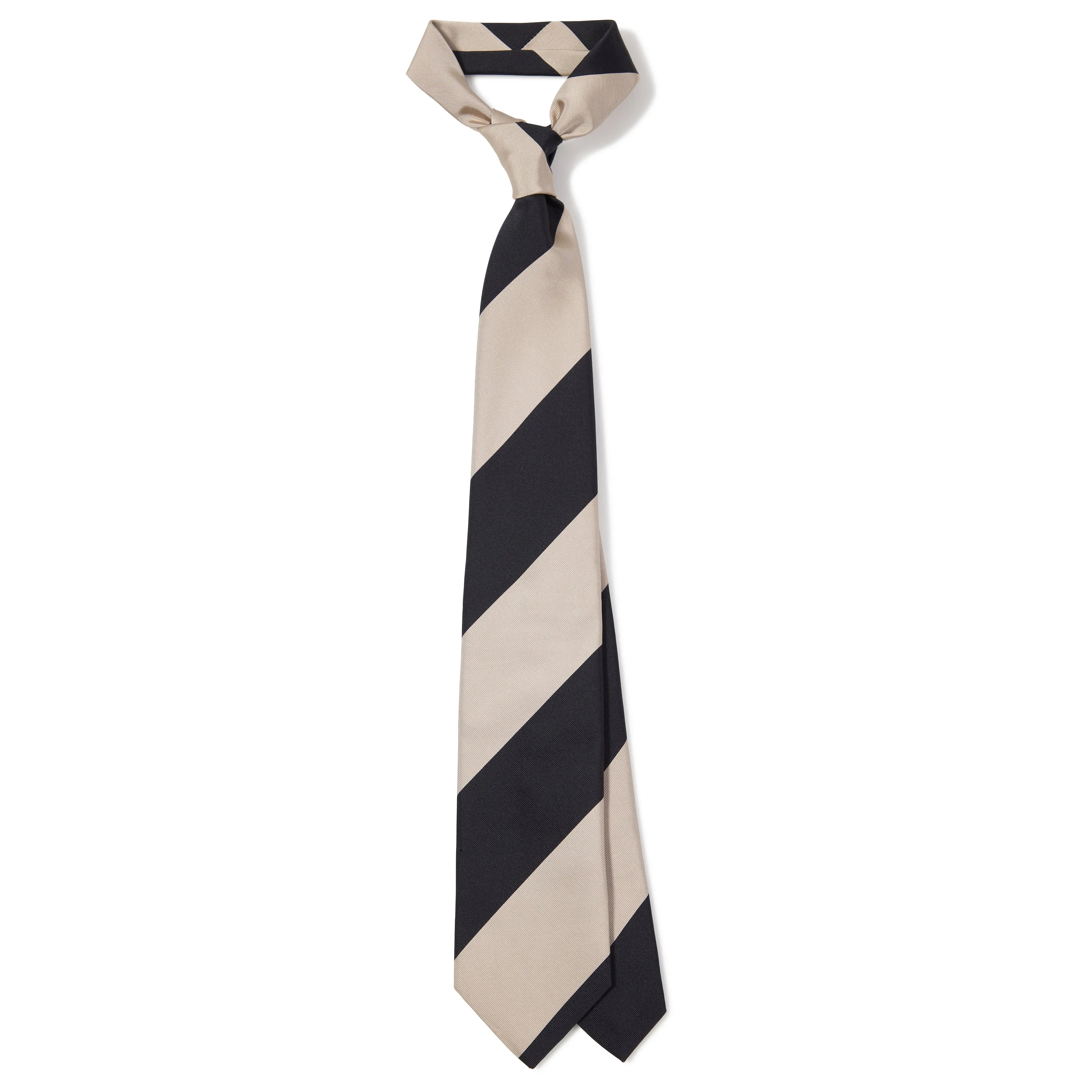 Silk Cotton Block Stripe Tipped Tie