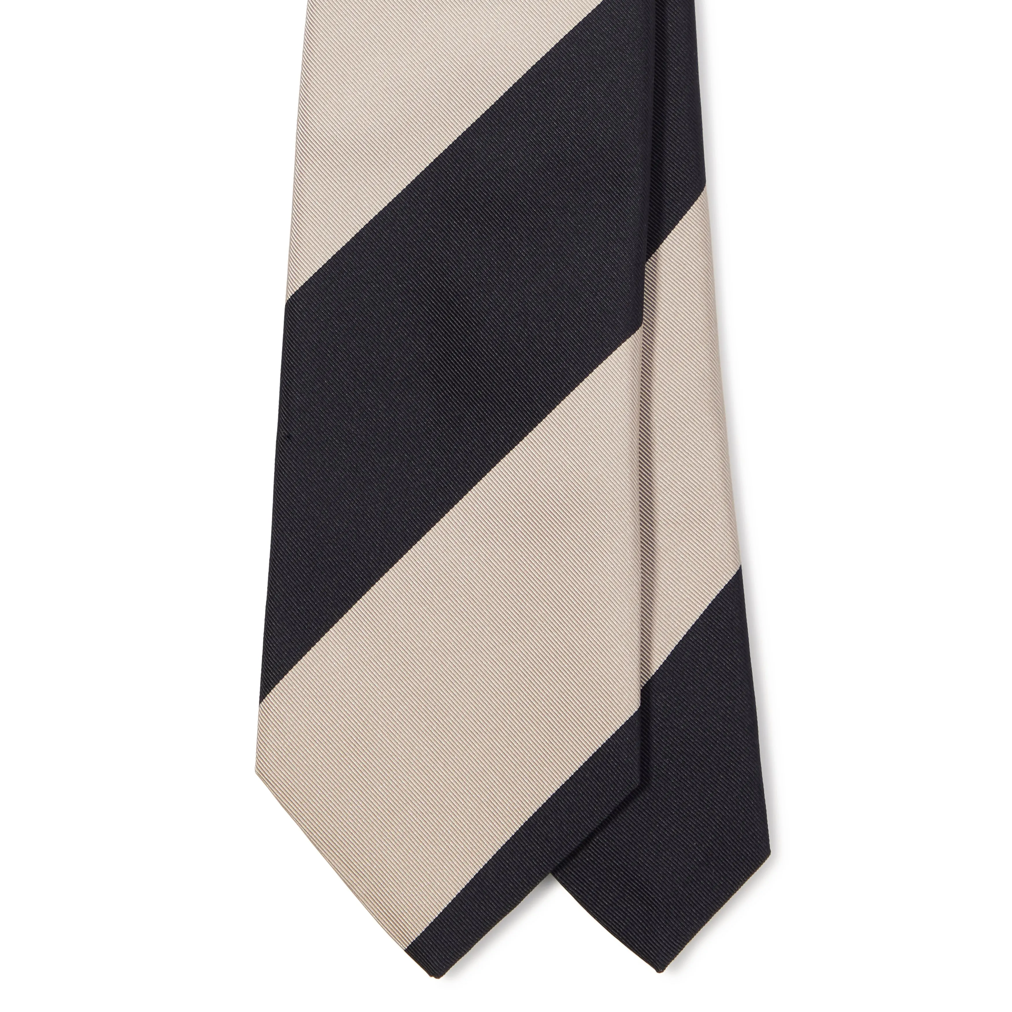 Silk Cotton Block Stripe Tipped Tie