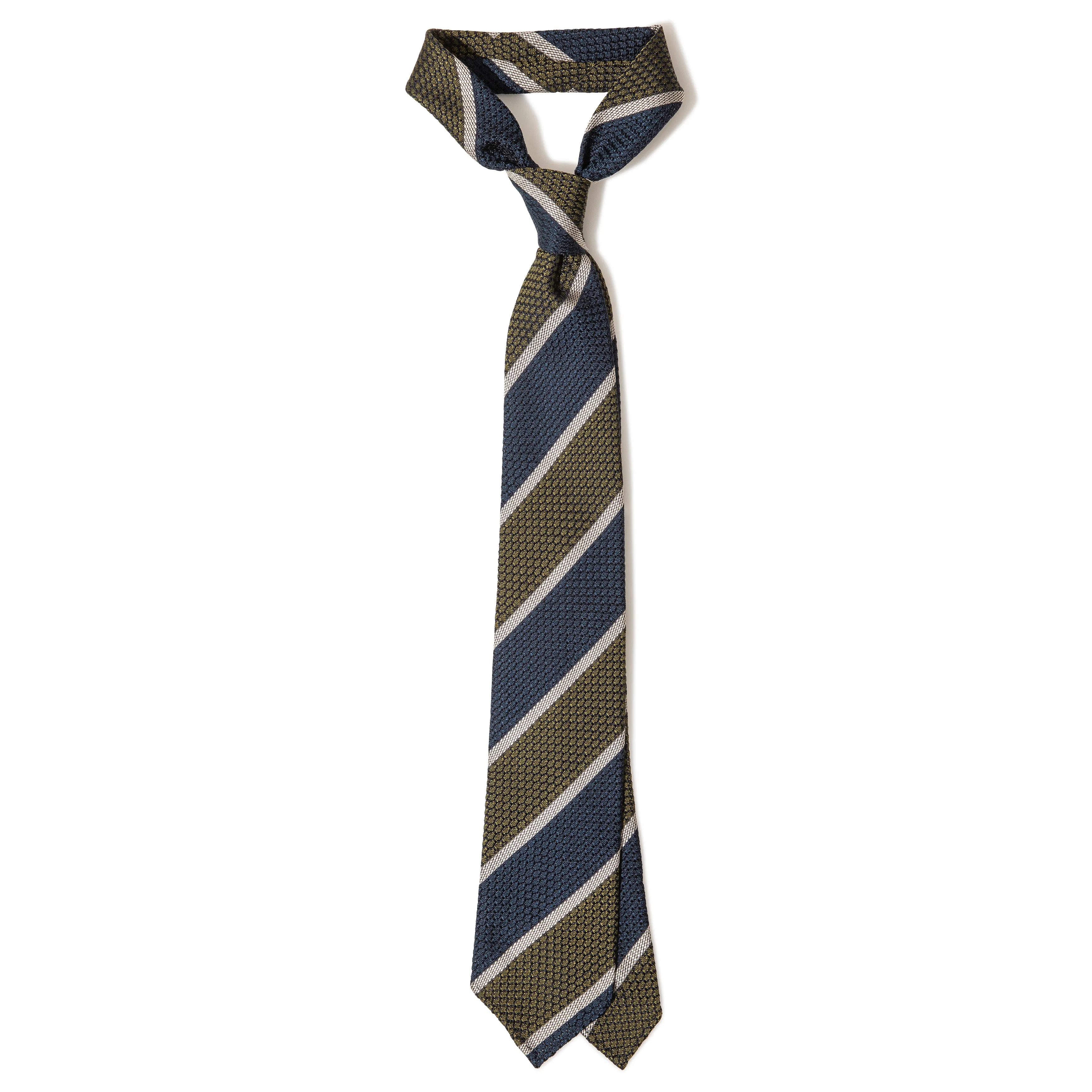 Silk Grenadine Stripe Hand-rolled Tie