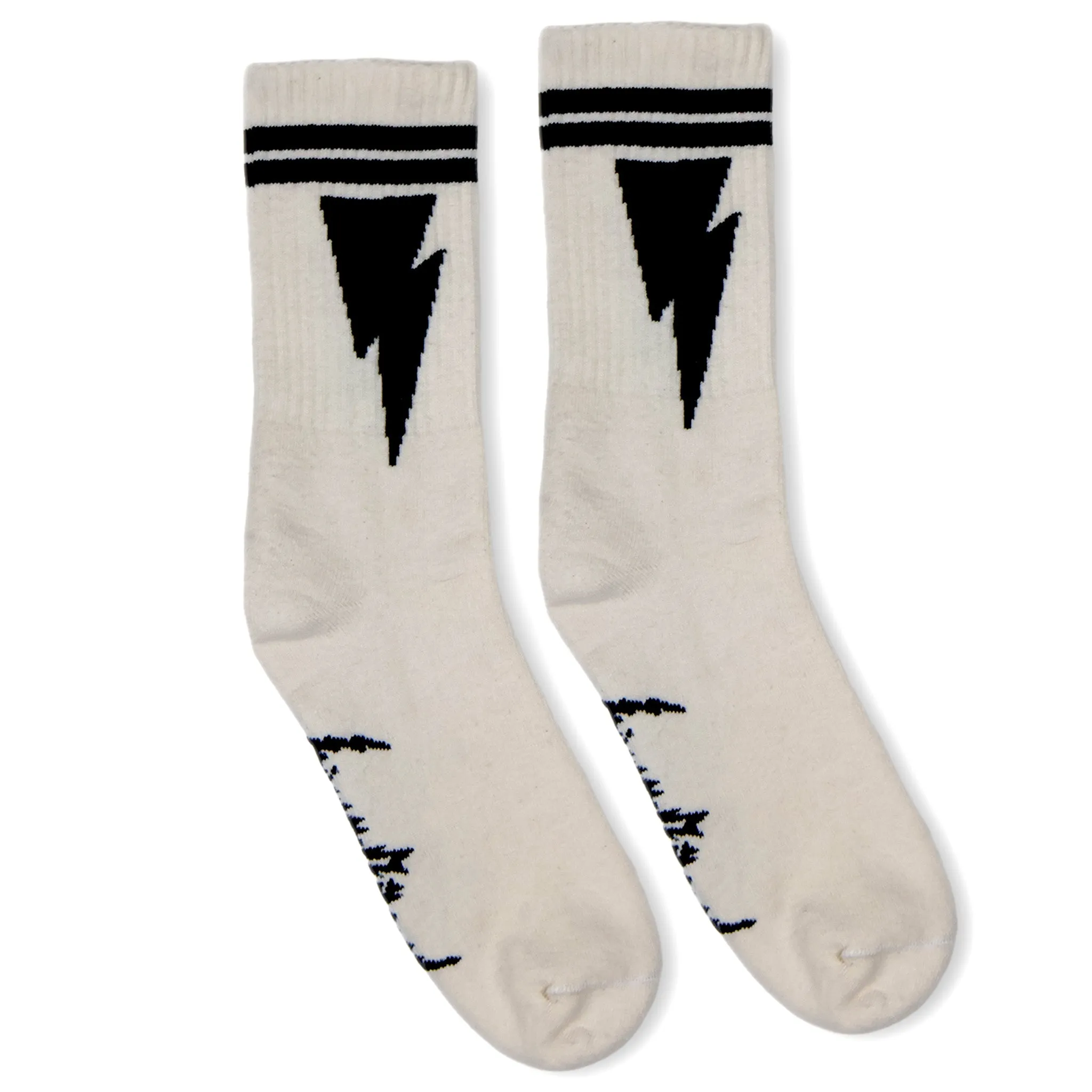 SOCCO Naturals | Mike Vallely Lightning Bolt Socks | Black Stripes