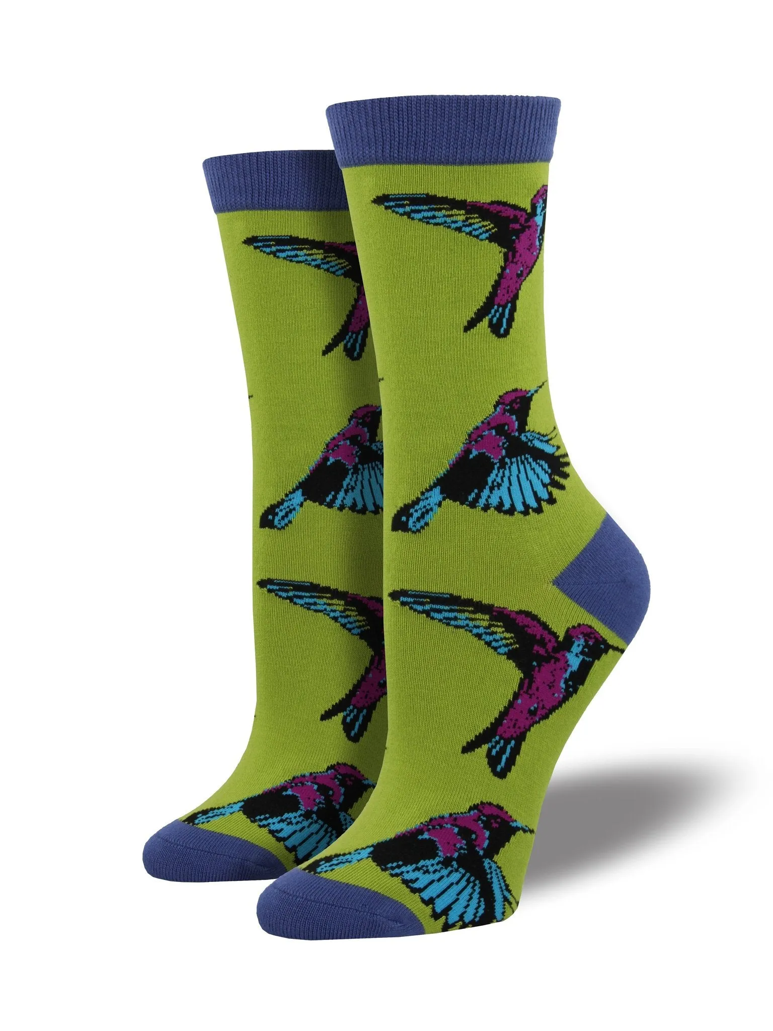 SOCKSMITH WOMENS HUMMINGBIRDS CITRON