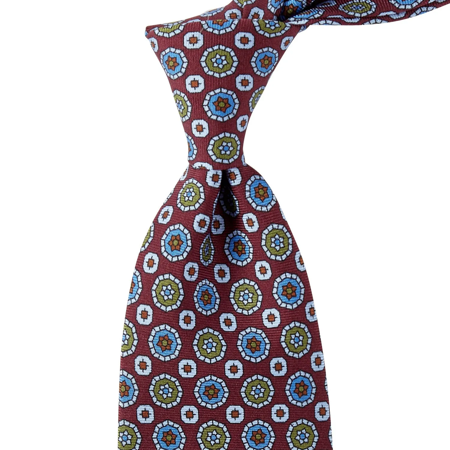 Sovereign Grade Burgundy 36oz Printed Silk Macclesfield Tie