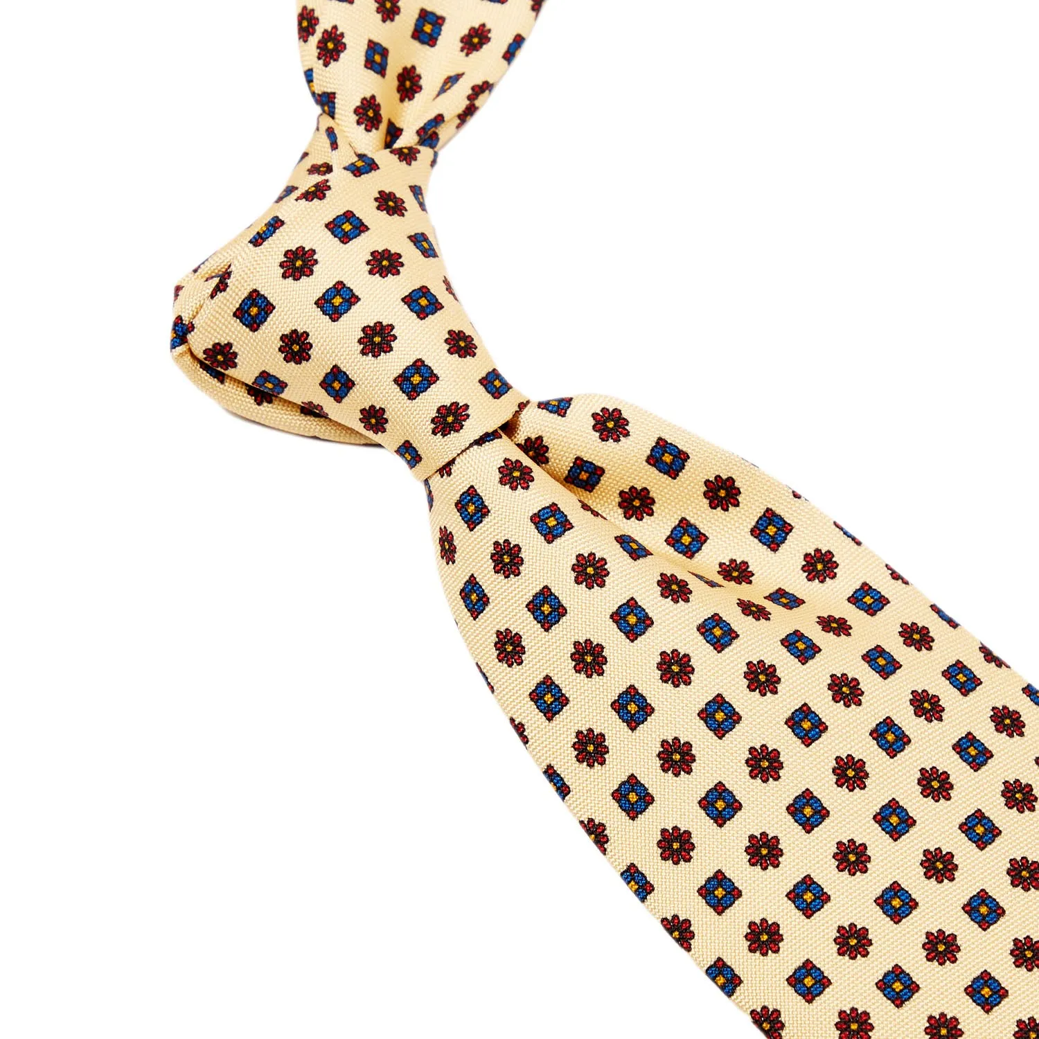 Sovereign Grade Cream Floral 25oz Silk Hopsack Tie (150x8.5 cm)