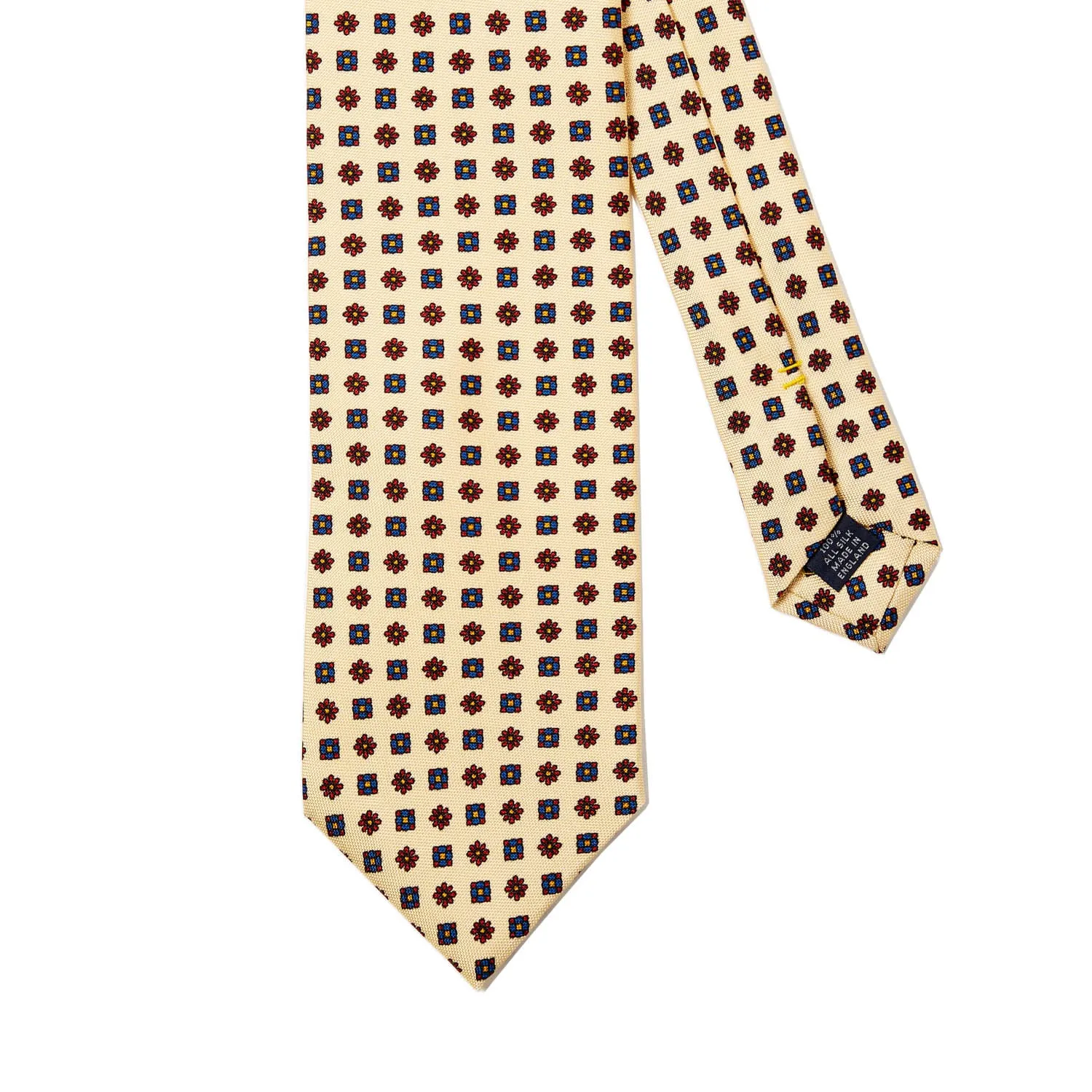 Sovereign Grade Cream Floral 25oz Silk Hopsack Tie (150x8.5 cm)