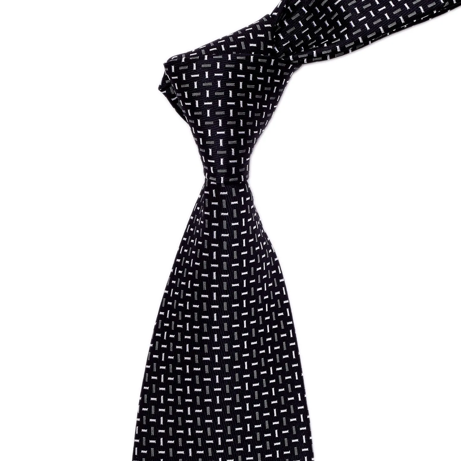 Sovereign Grade Cross-Bar Jacquard Tie