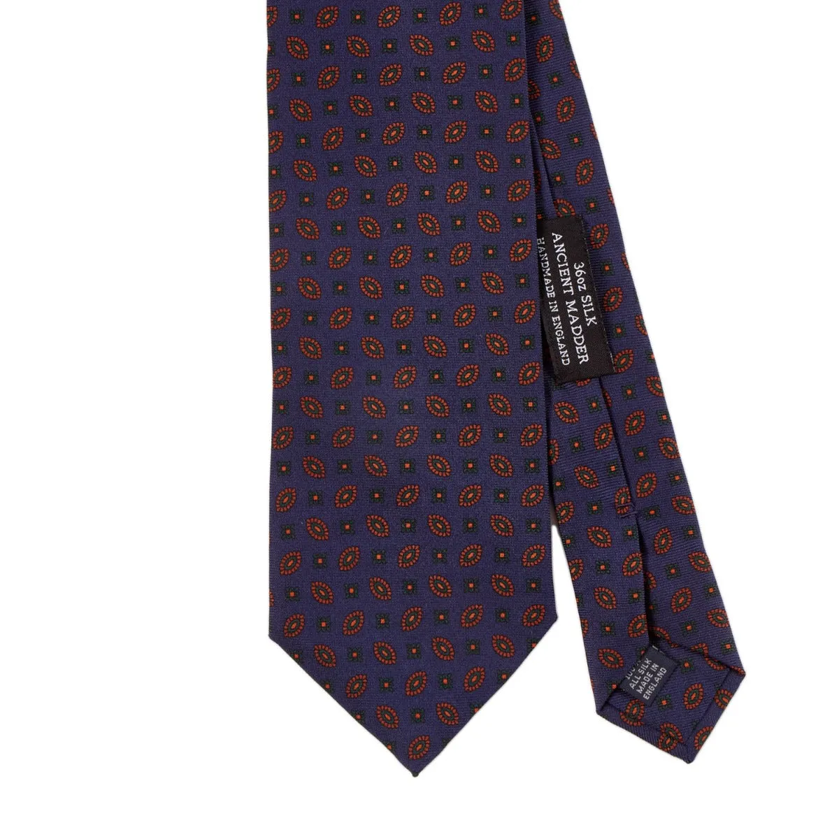 Sovereign Grade Navy and Chestnut Diamond Alternating Ancient Madder Silk Tie