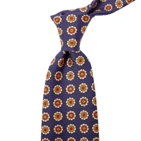 Sovereign Grade Navy Daisy Spring Madder Buff Tie (150x8.5 cm)