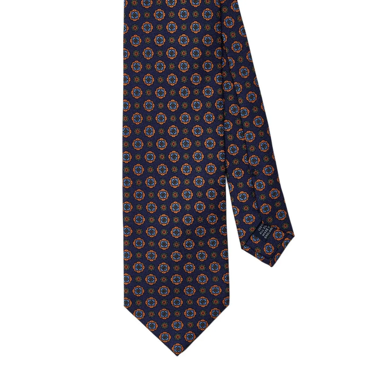 Sovereign Grade Navy Geometric Floral 36oz Printed Silk Tie