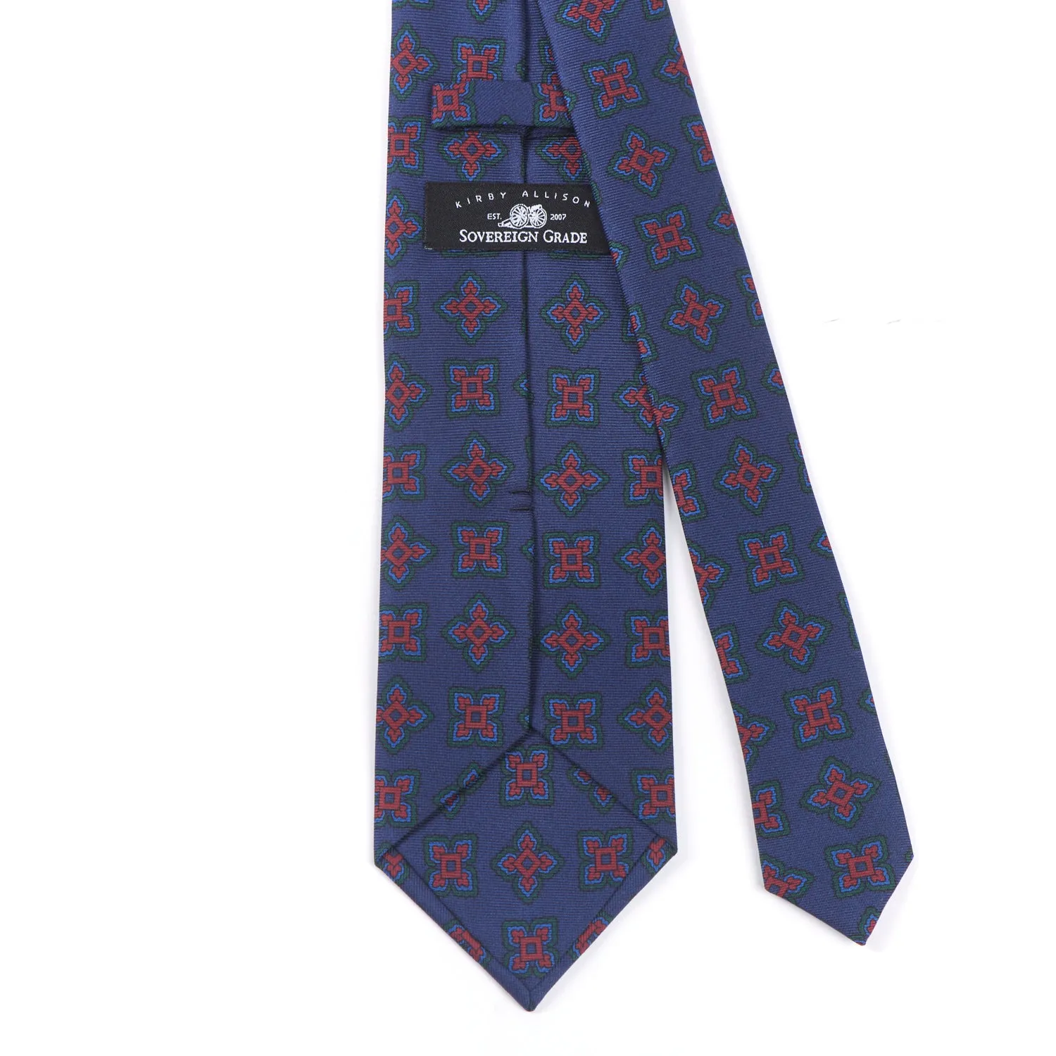 Sovereign Grade Navy Large Medallion Ancient Madder Tie, 150cm