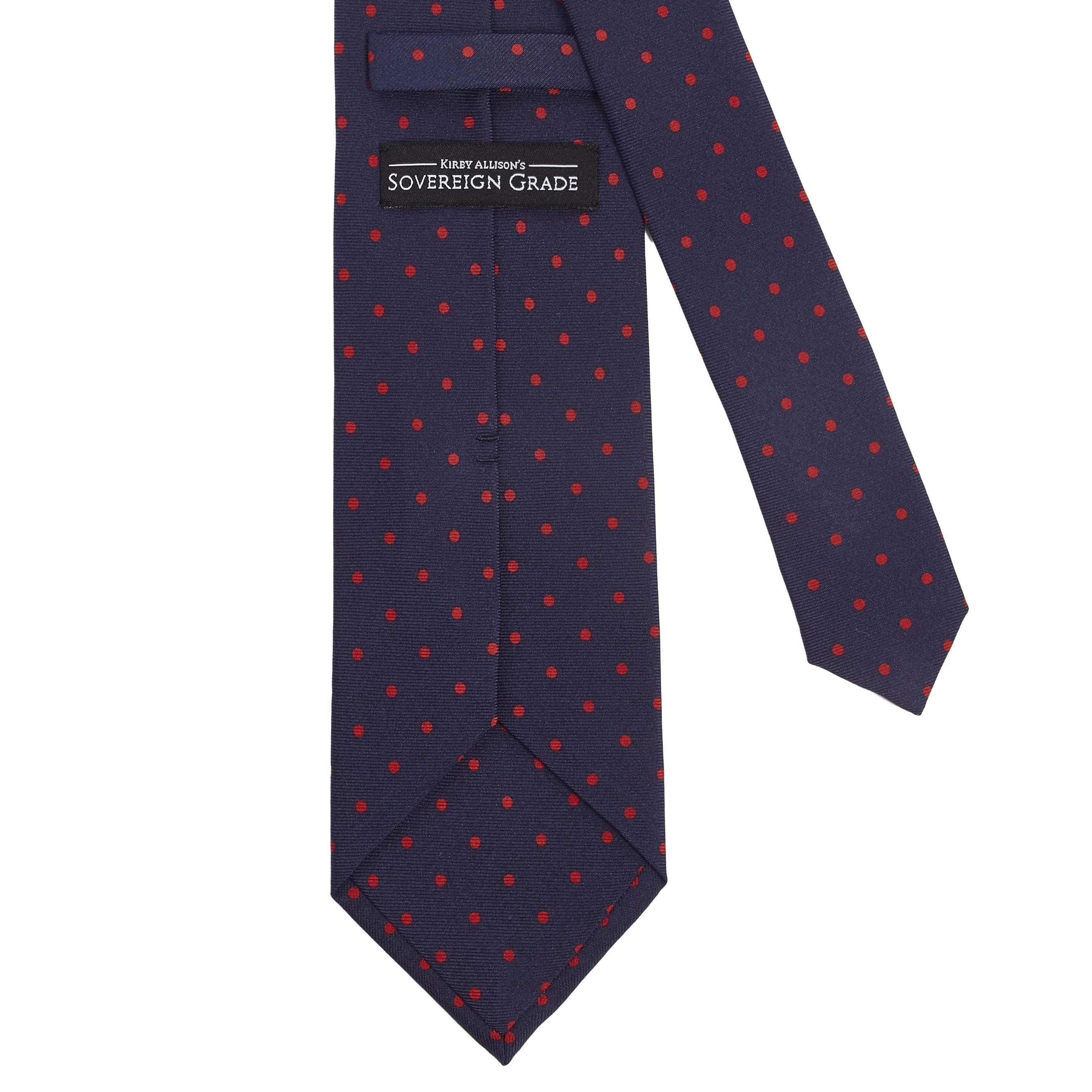 Sovereign Grade Navy-Red London Dot Printed Silk Tie