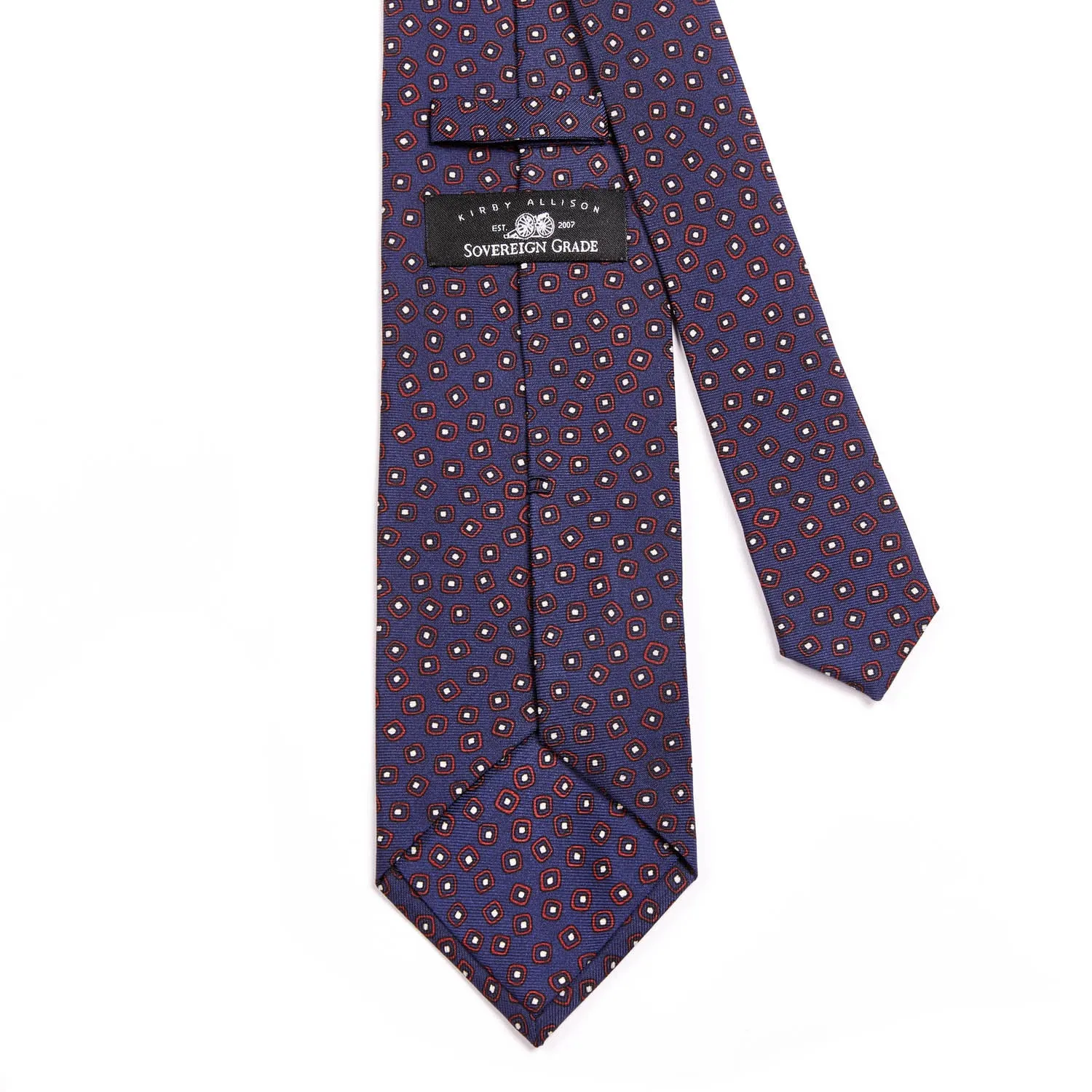 Sovereign Grade Navy/Red Eton Printed Silk Tie, 150cm