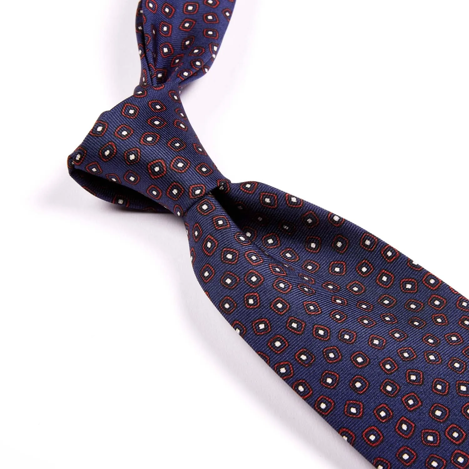 Sovereign Grade Navy/Red Eton Printed Silk Tie, 150cm