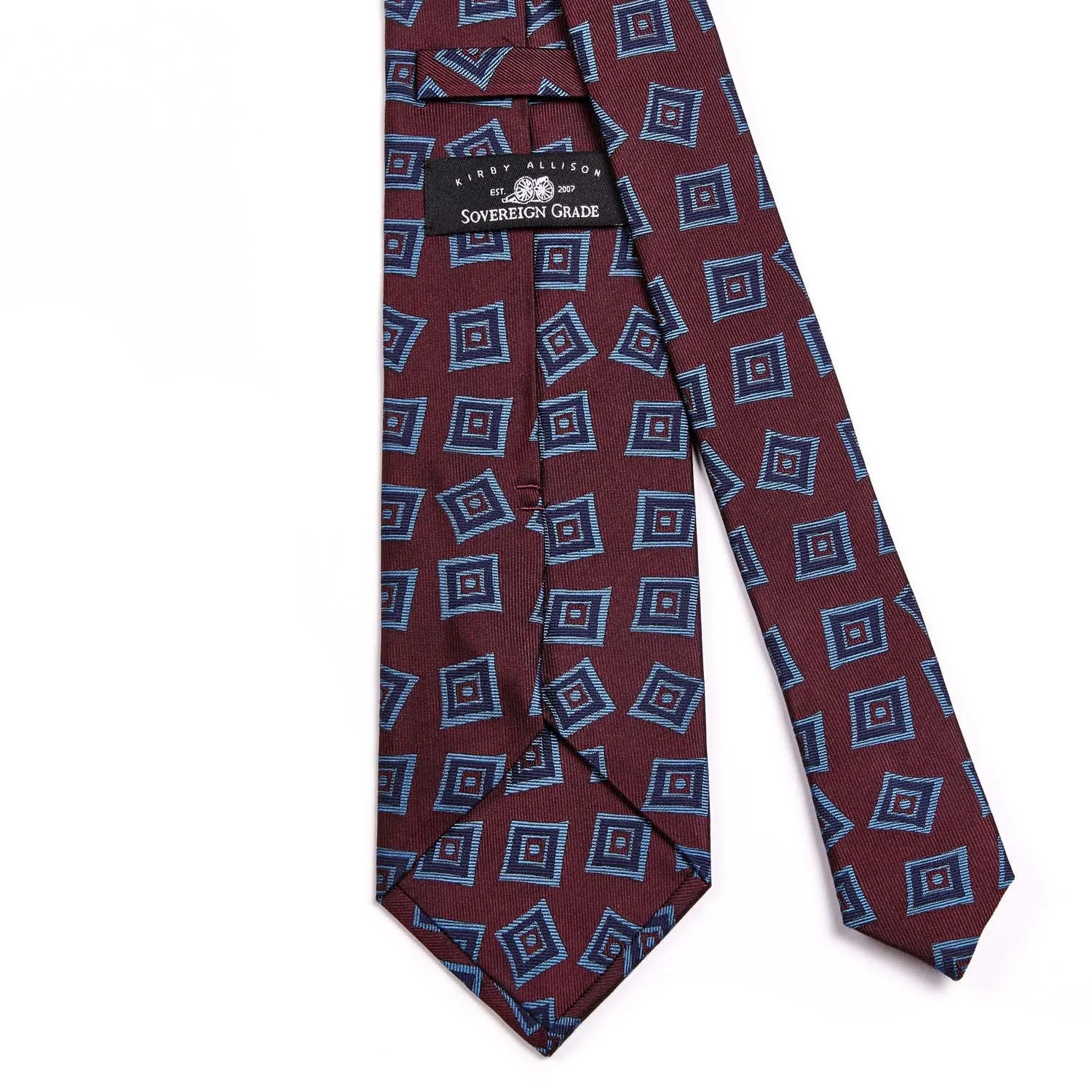 Sovereign Grade Oxblood Art Deco Jacquard Tie, 150 cm