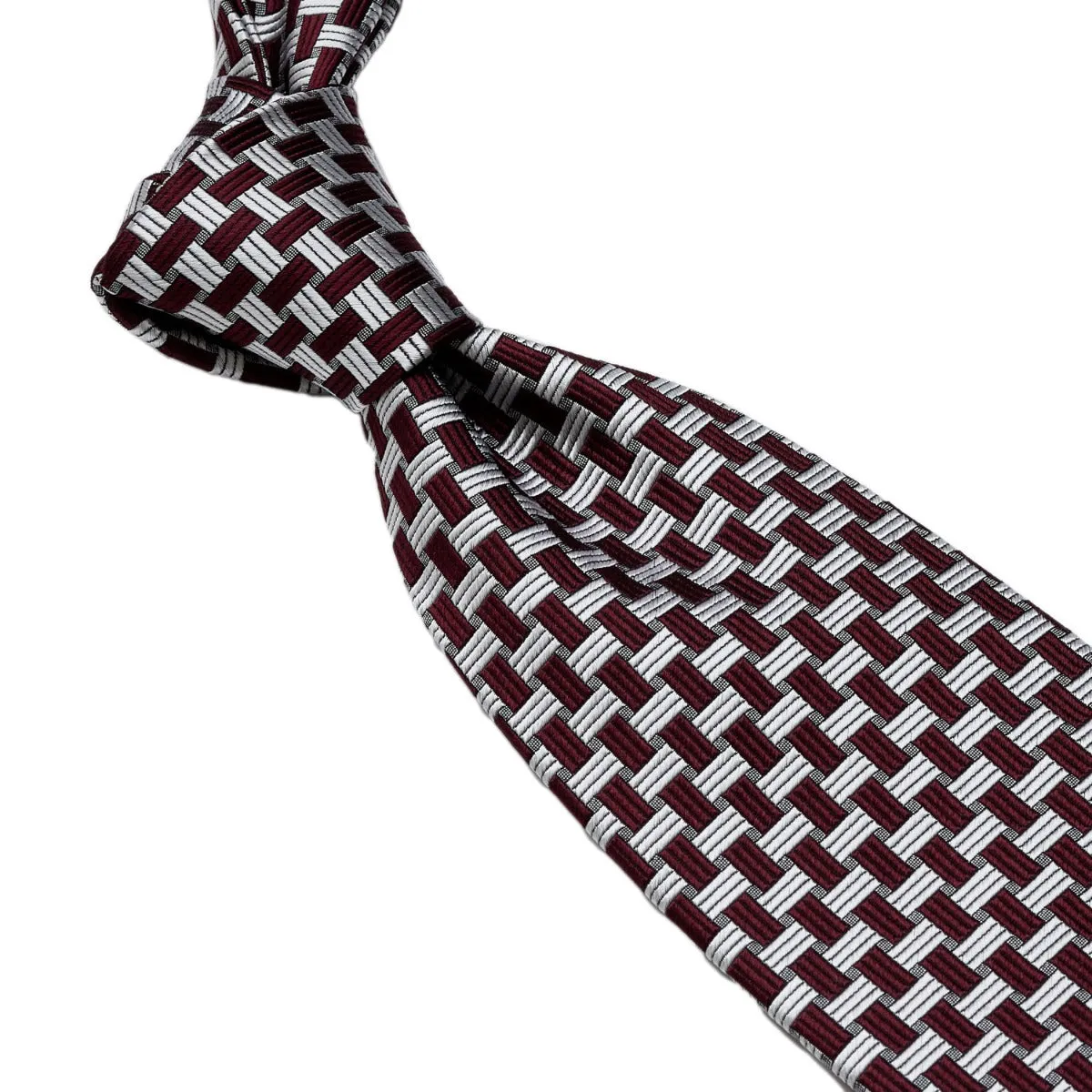 Sovereign Grade Oxblood Basket Weave Silk Tie