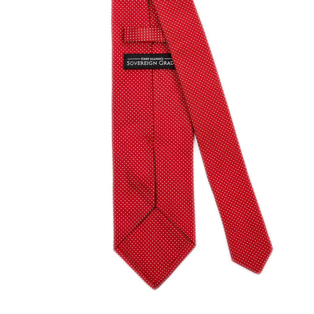 Sovereign Grade Red Silk Micro Dot Tie