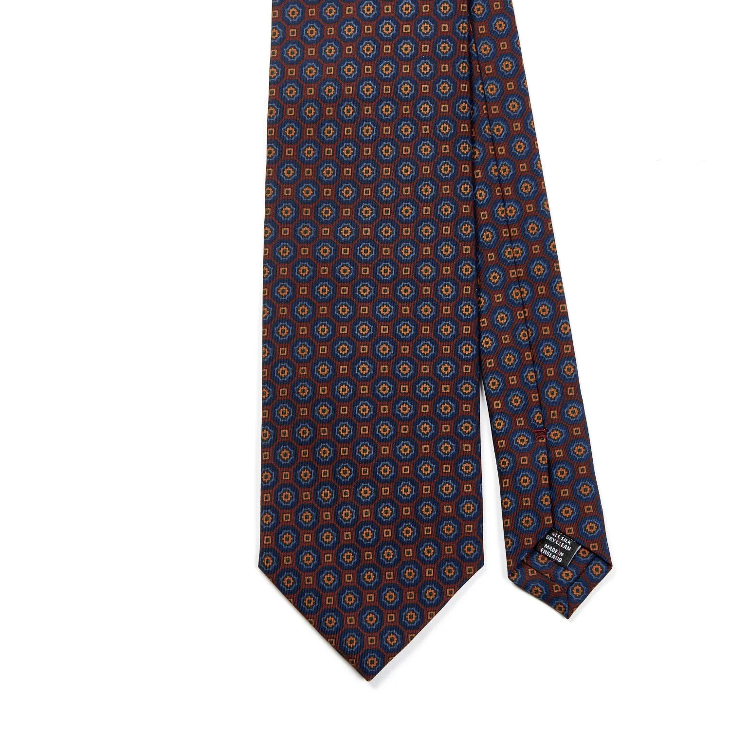 Sovereign Grade Rust/Blue Floral Medallion Ancient Madder Tie