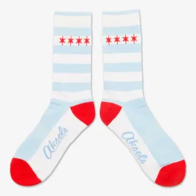 Striped Chicago Flag Socks