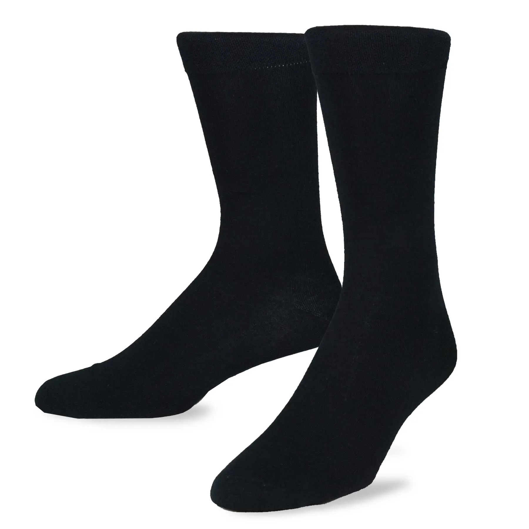 TeeHee Socks Men's Casual Bamboo Crew Black, Grey, Navy 3-Pack (50024)