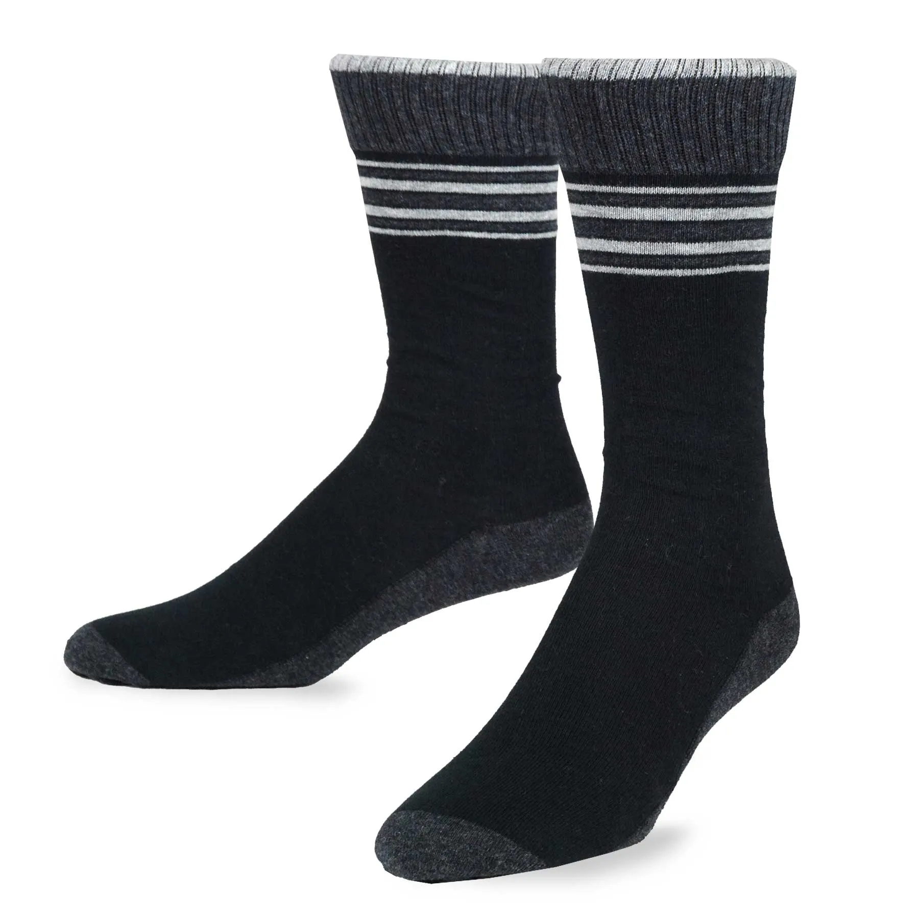 TeeHee Socks Men's Casual Cotton Crew Basic Stripe 4-Pack (50385)