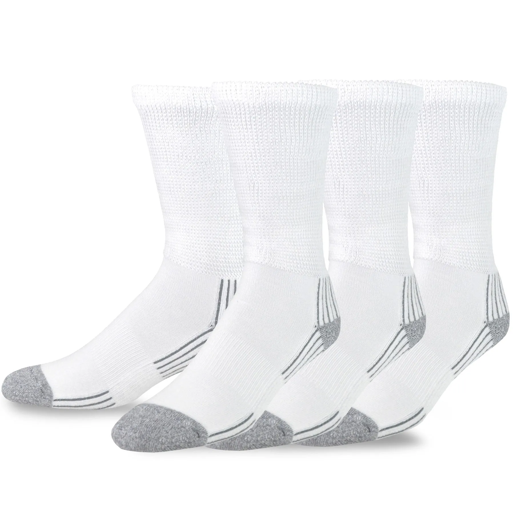 TeeHee Socks Men's Diabetic Bamboo Crew HT Grey 3-Pack (51012)