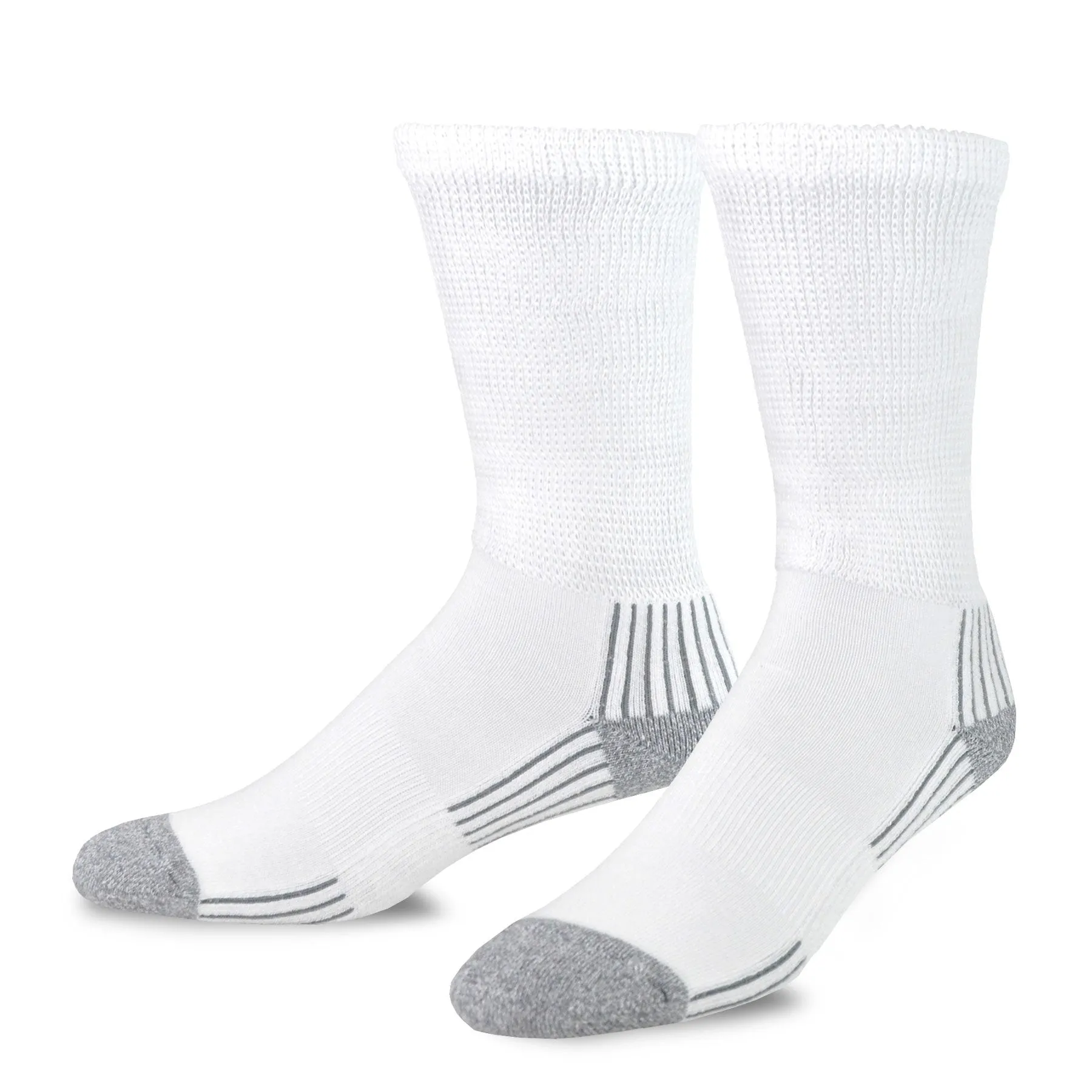 TeeHee Socks Men's Diabetic Bamboo Crew HT Grey 3-Pack (51012)