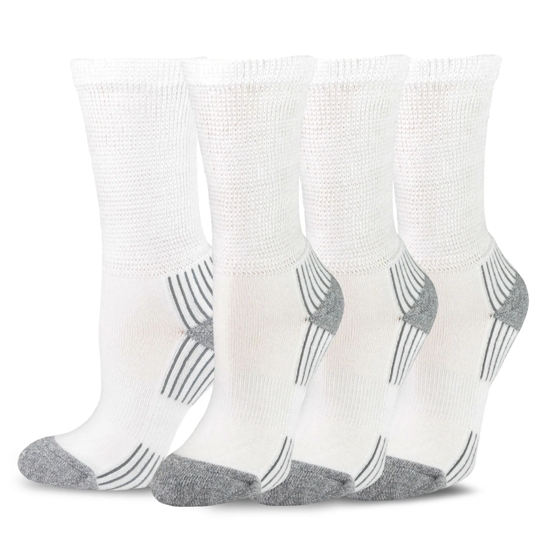 TeeHee Socks Men's Diabetic Bamboo Crew HT Grey 3-Pack (51012)