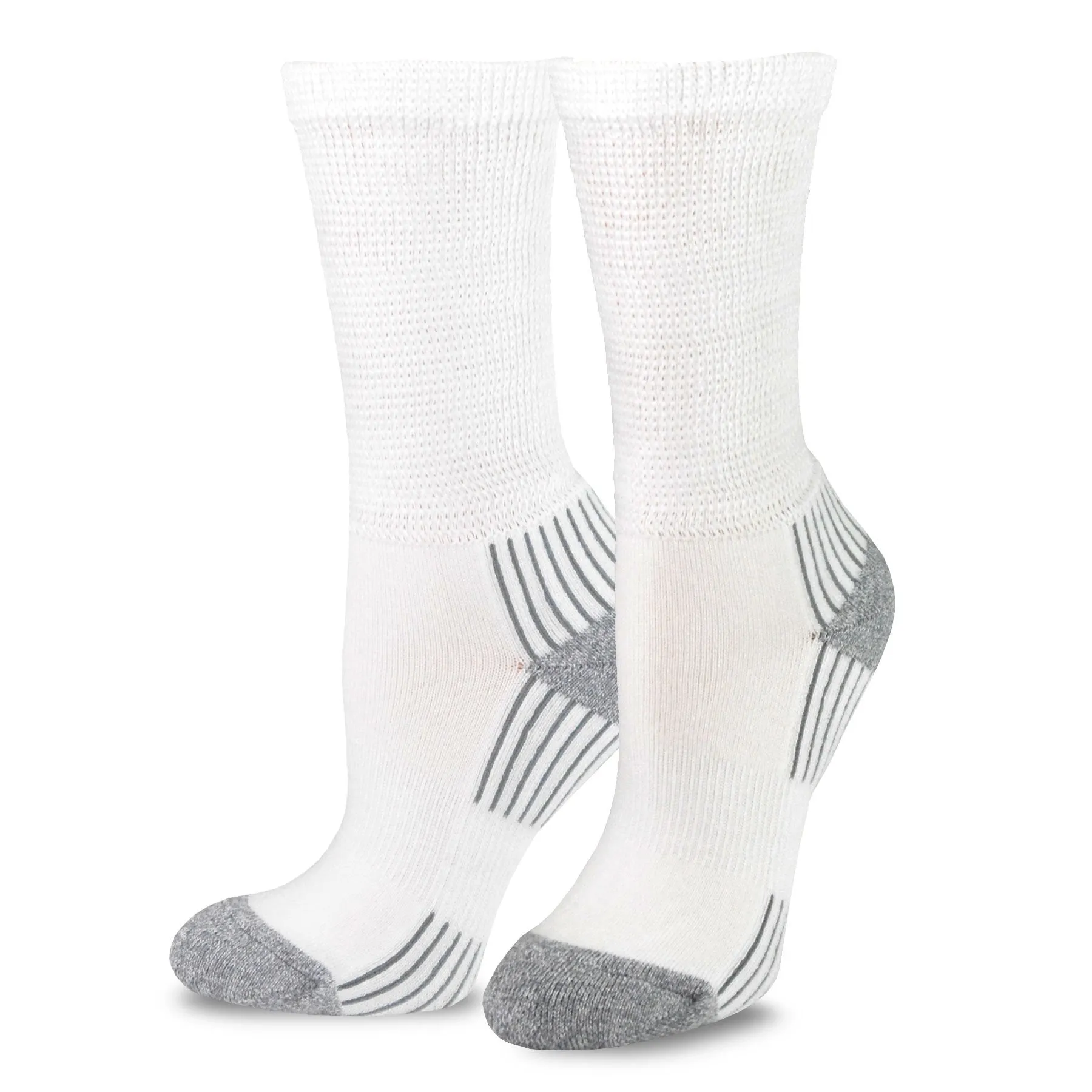 TeeHee Socks Men's Diabetic Bamboo Crew HT Grey 3-Pack (51012)